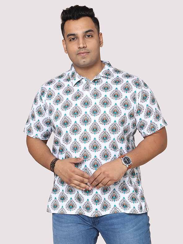 Men Plus Size Ethinic Pattern Digital Printed Polo Collar T-shirt - Guniaa Fashions