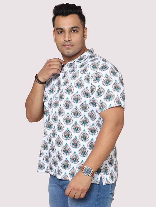 Men Plus Size Ethinic Pattern Digital Printed Polo Collar T-shirt - Guniaa Fashions