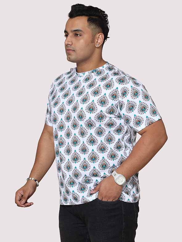 Men Plus Size Ethinic Pattern Digital Printed Round Neck T-Shirt - Guniaa Fashions