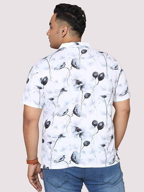 Men Plus Size Happy Flower Digital Printed Polo Collar T-shirt - Guniaa Fashions