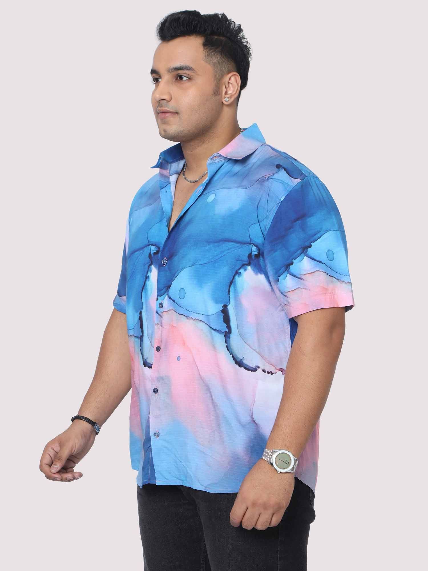 Men Plus Size Horizon Digital Printed Half Shirt - Guniaa Fashions