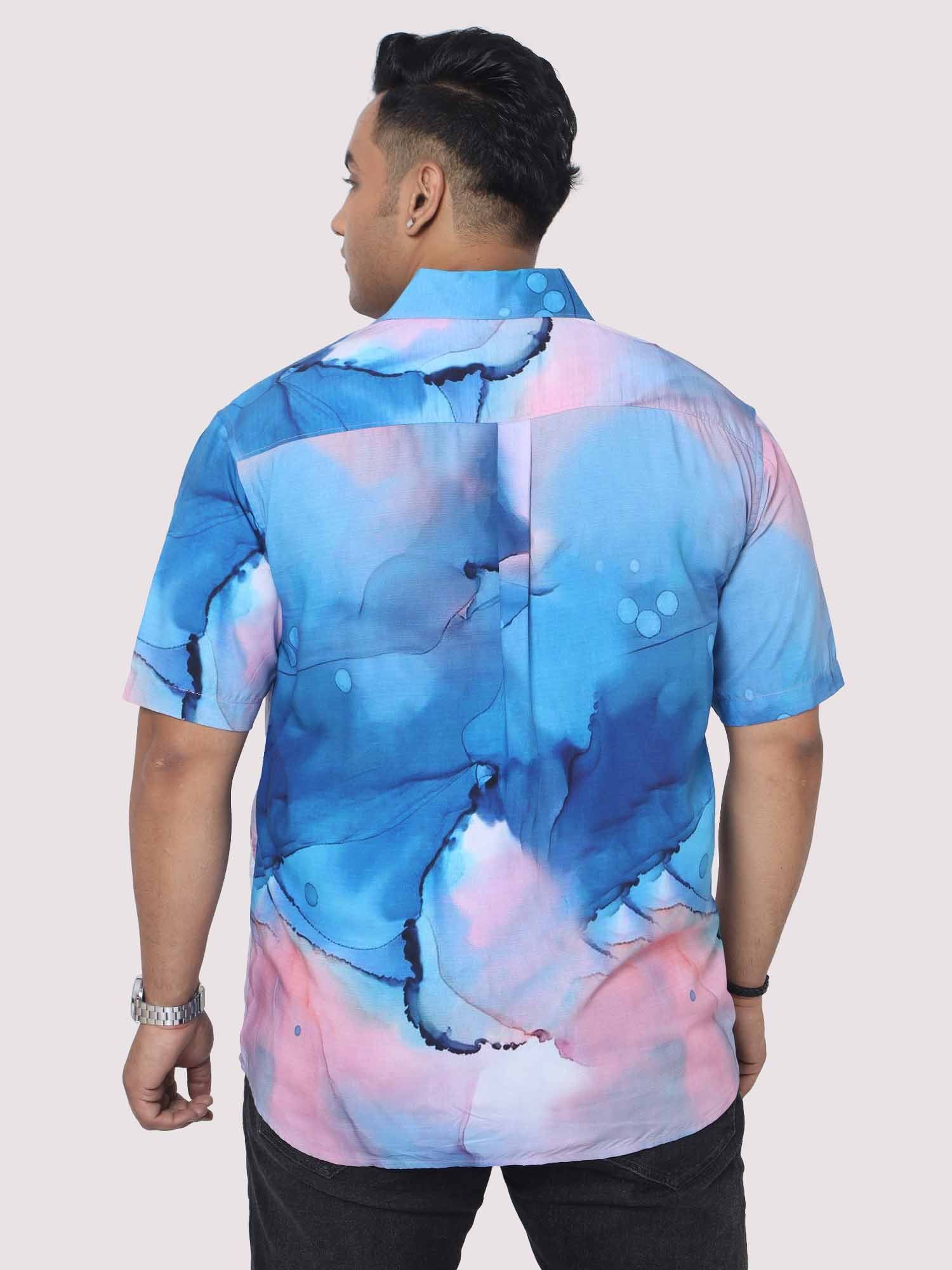 Men Plus Size Horizon Digital Printed Half Shirt - Guniaa Fashions