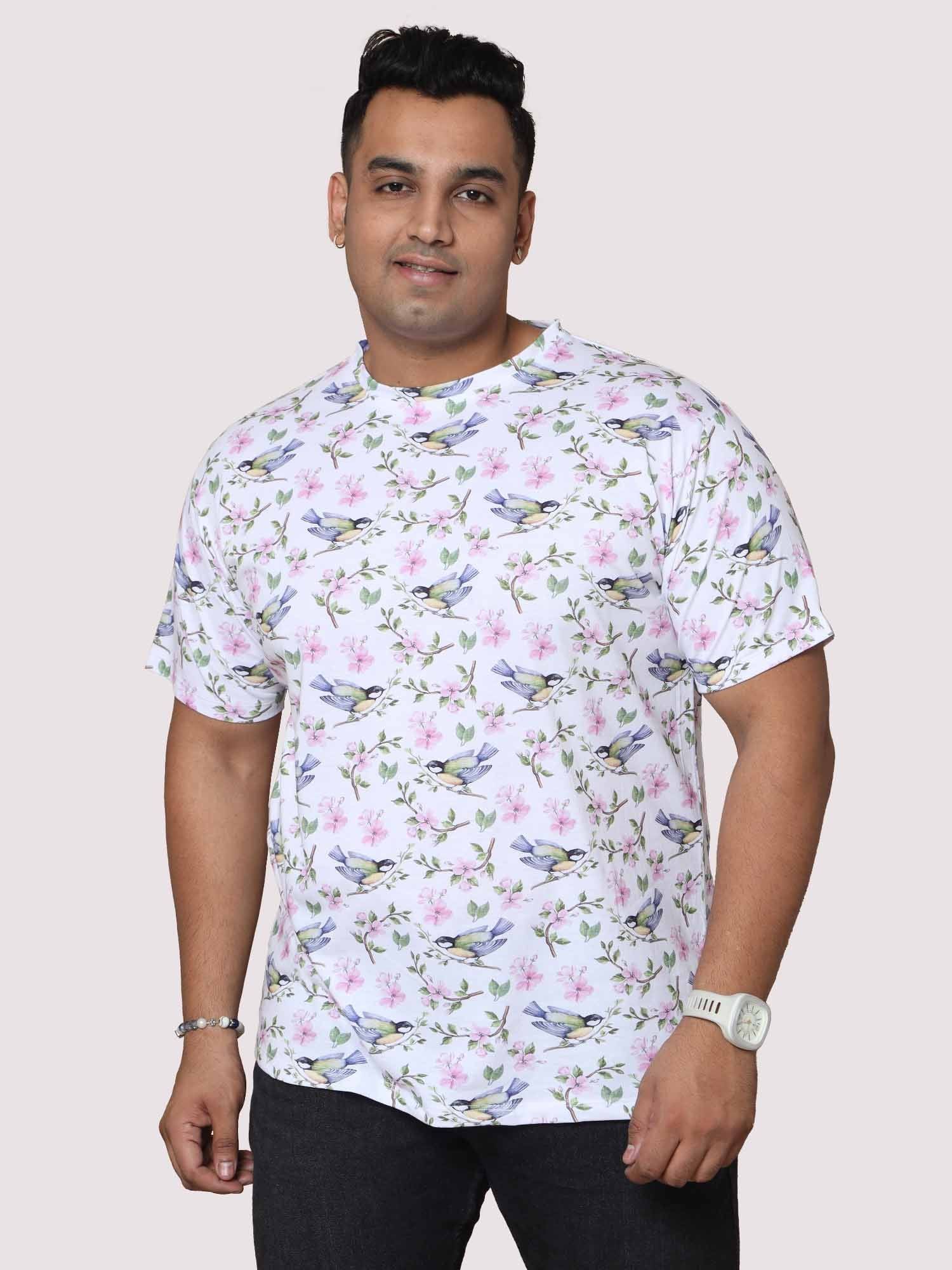 Men Plus Size Hummy Bird Digital Printed Round Neck T-shirt - Guniaa Fashions