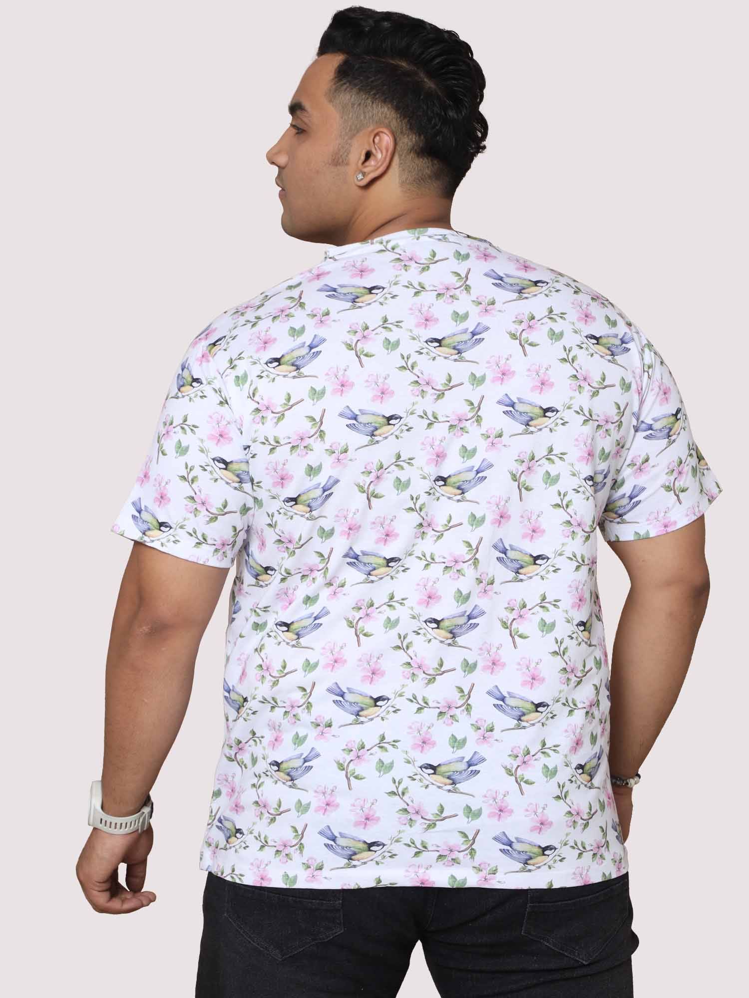 Men Plus Size Hummy Bird Digital Printed Round Neck T-shirt - Guniaa Fashions