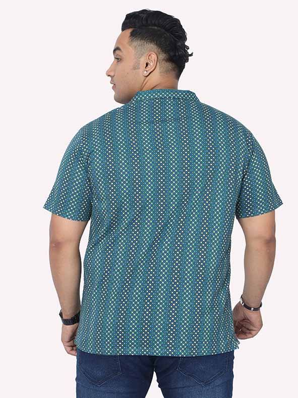 Men Plus Size Matrix Digital Printed Polo Collar T-shirt - Guniaa Fashions