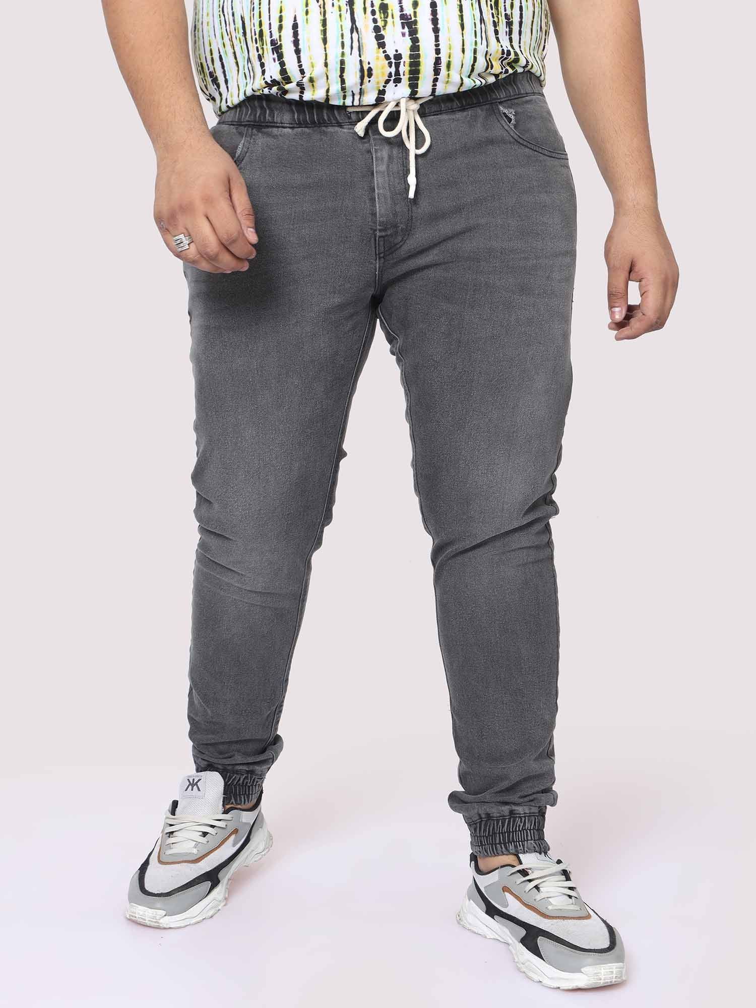 Men's Plus Size Pebble Grey Jogger Pants - Guniaa Fashions