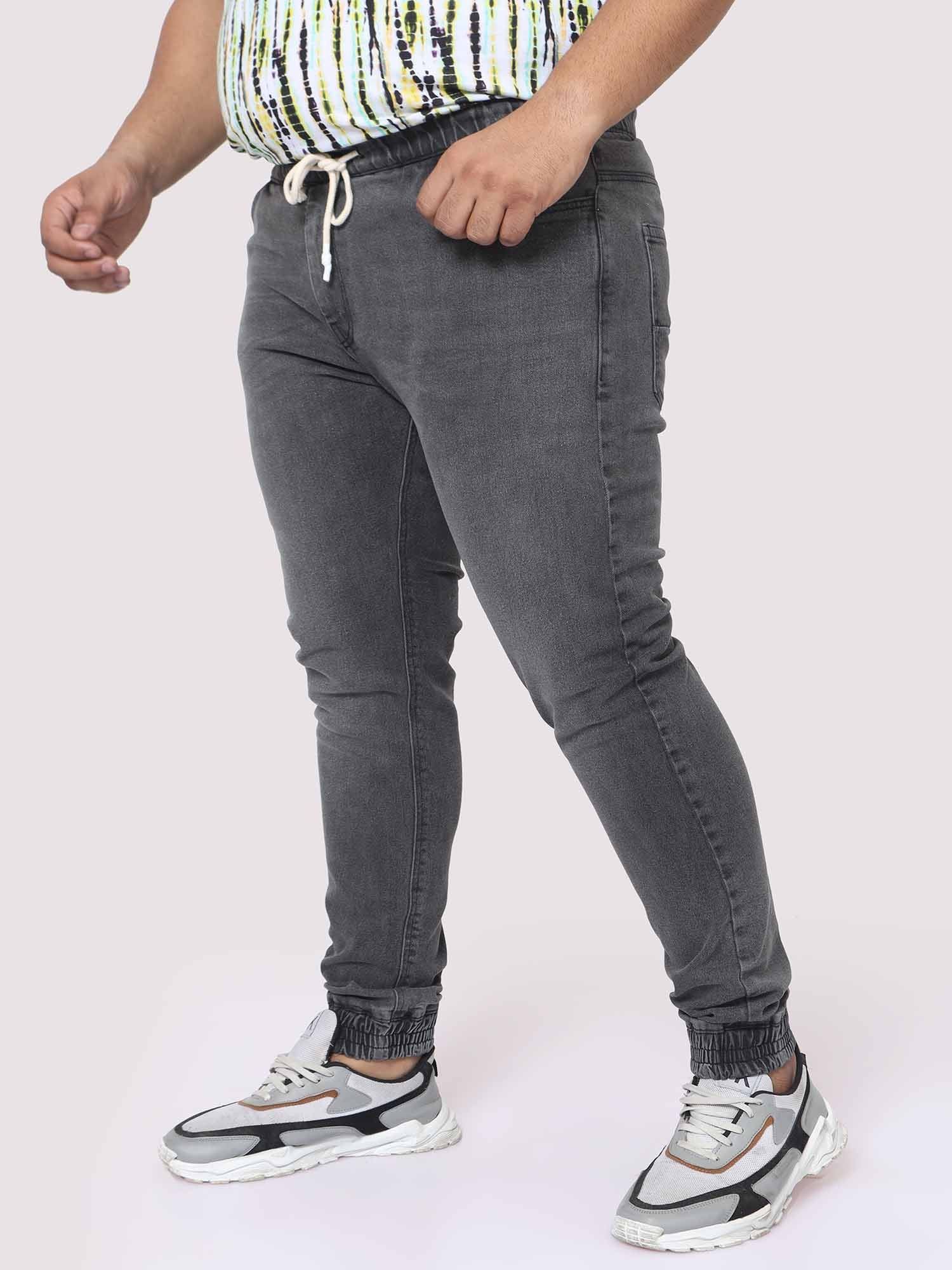 Men's Plus Size Pebble Grey Jogger Pants - Guniaa Fashions