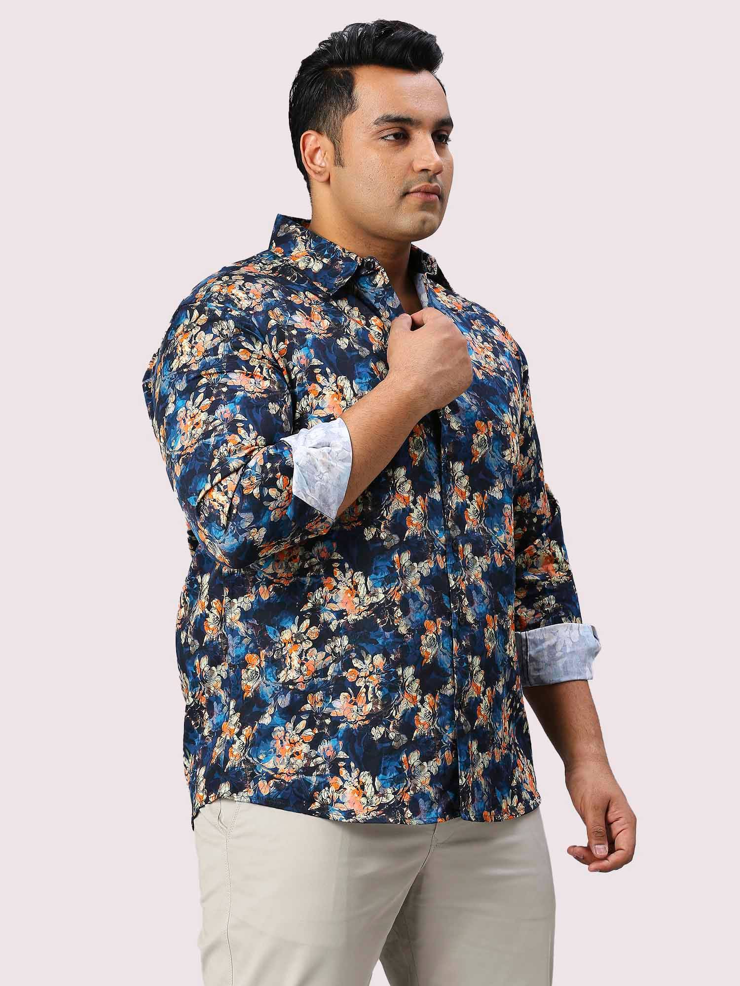 Midnight Miss Digital Printed Half Sleeve Men's Plus Size Shirt - Guniaa Fashions