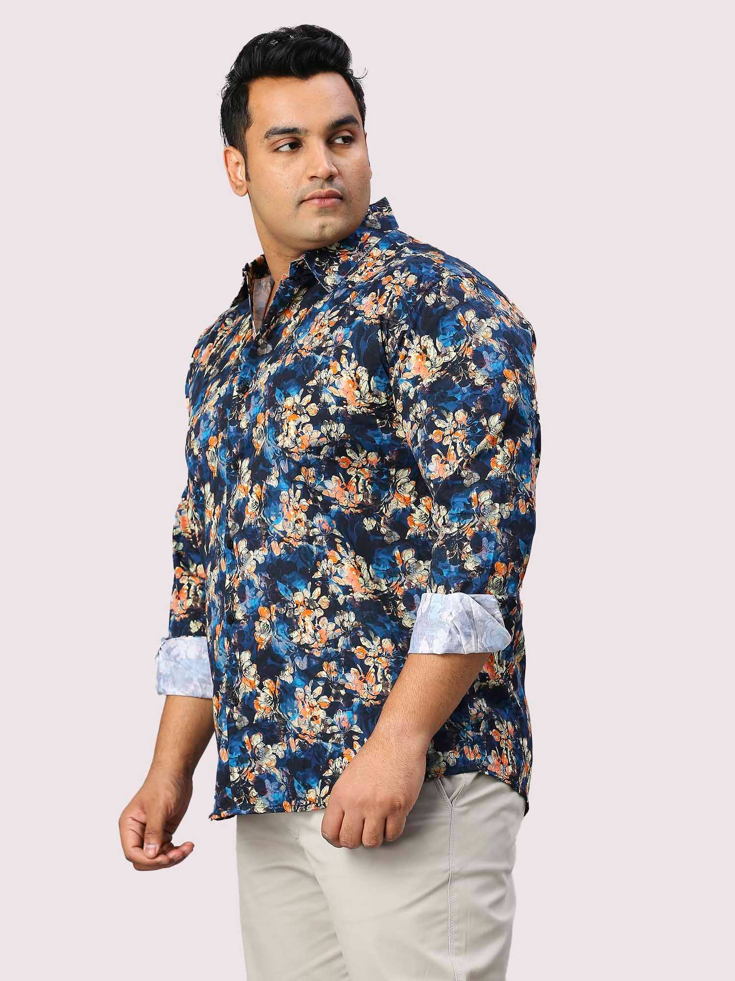 Midnight Miss Digital Printed Half Sleeve Men's Plus Size Shirt - Guniaa Fashions