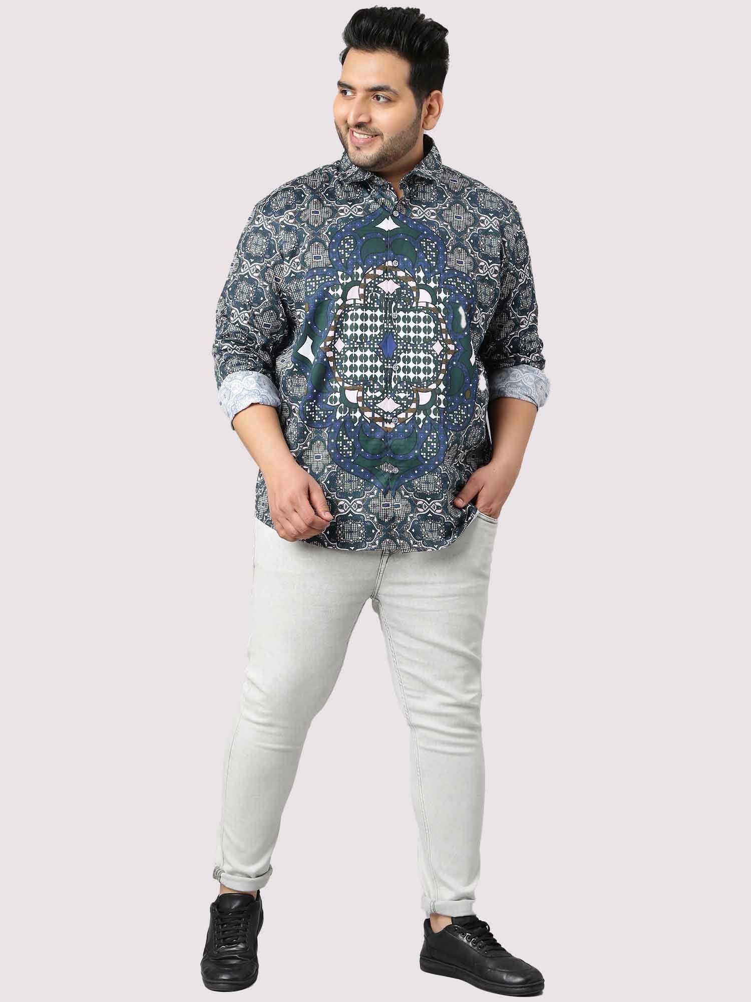 Modern Geometric Party Wear Shirts Men's Plus Size - Guniaa Fashions