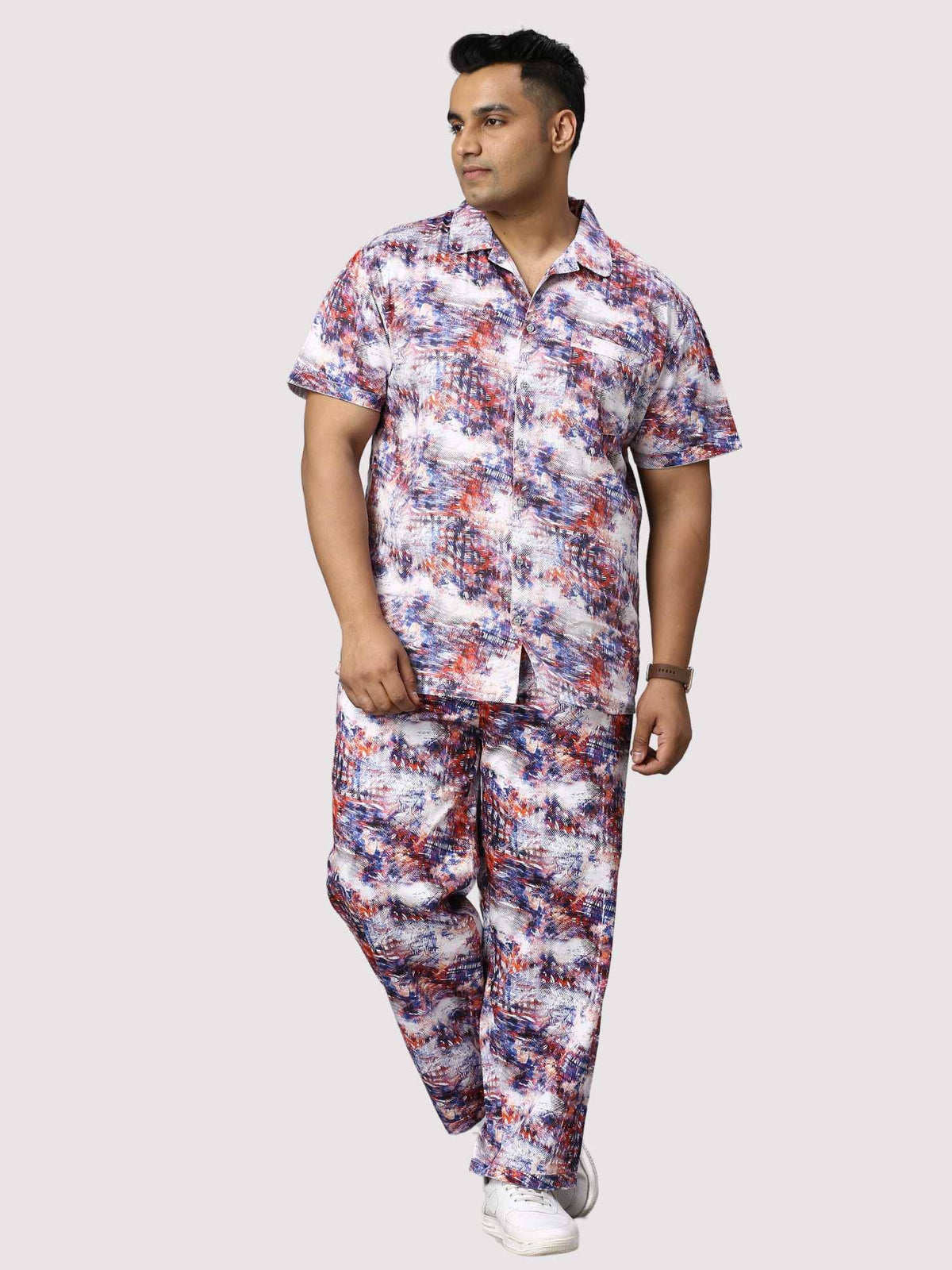 Monsoon Hue Digital Printed Full Co-Ords Men's Plus Size - Guniaa Fashions
