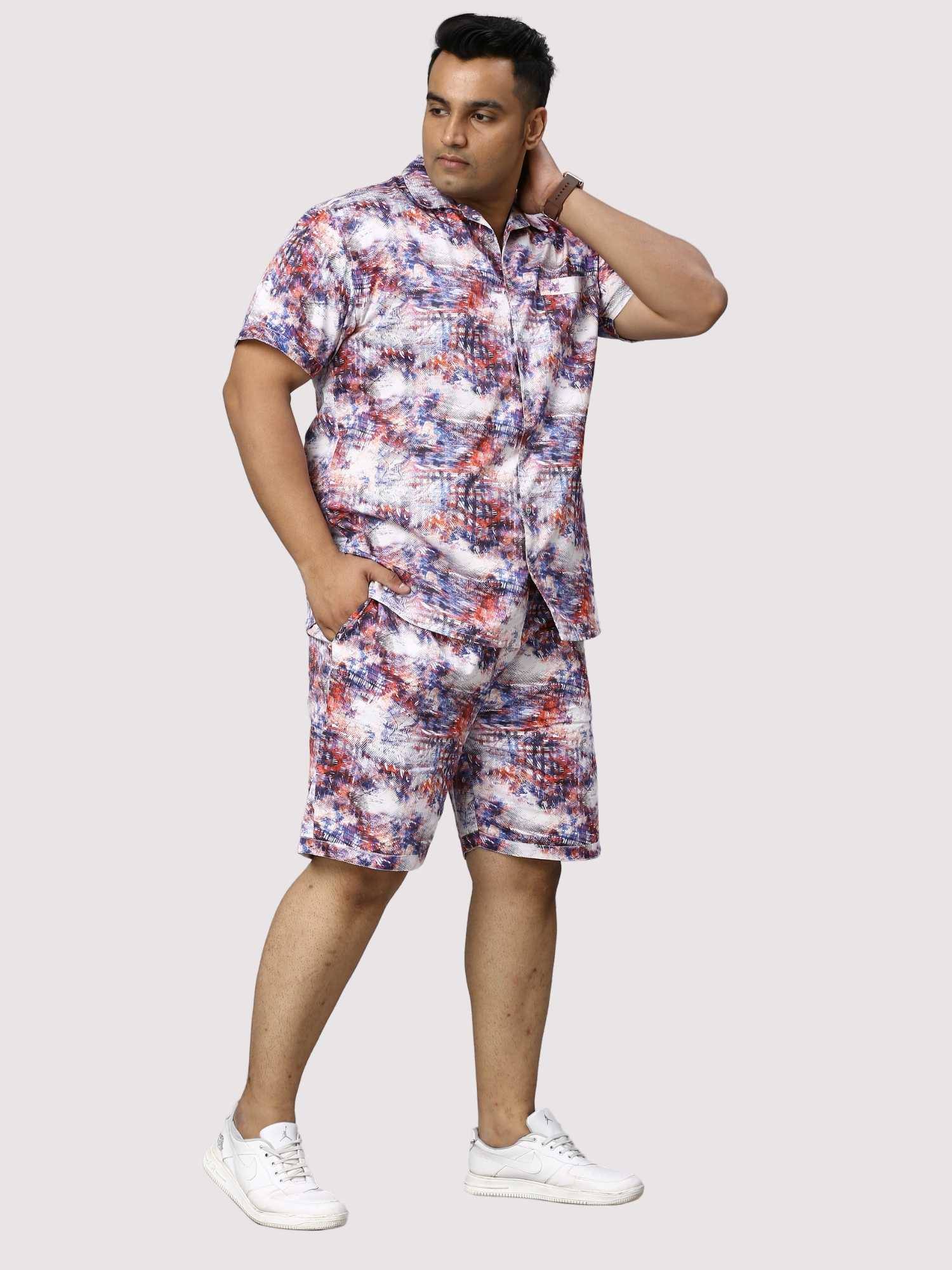 Monsoon Hue Digital Printed Half Co-Ords Men's Plus Size - Guniaa Fashions