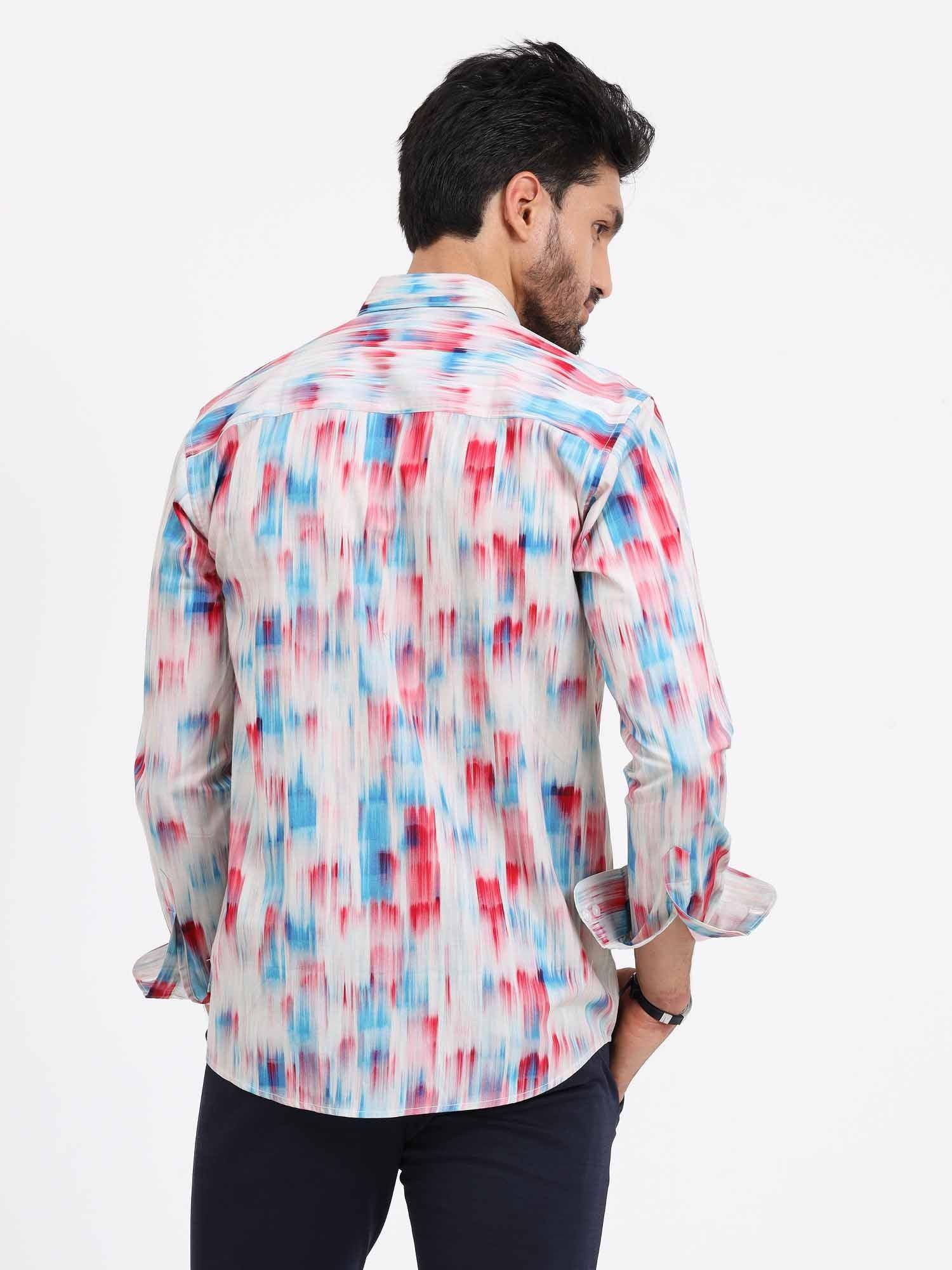 Multi Hue Printed Full Sleeve Shirt - Guniaa Fashions