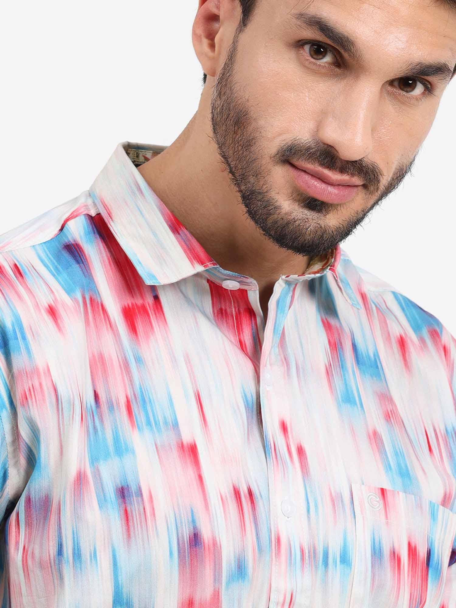 Multi Hue Printed Full Sleeve Shirt - Guniaa Fashions