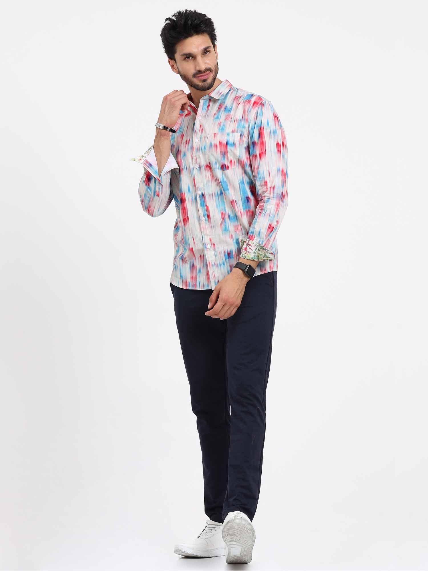 Multi Hue Printed Full Sleeve Shirt - Guniaa Fashions