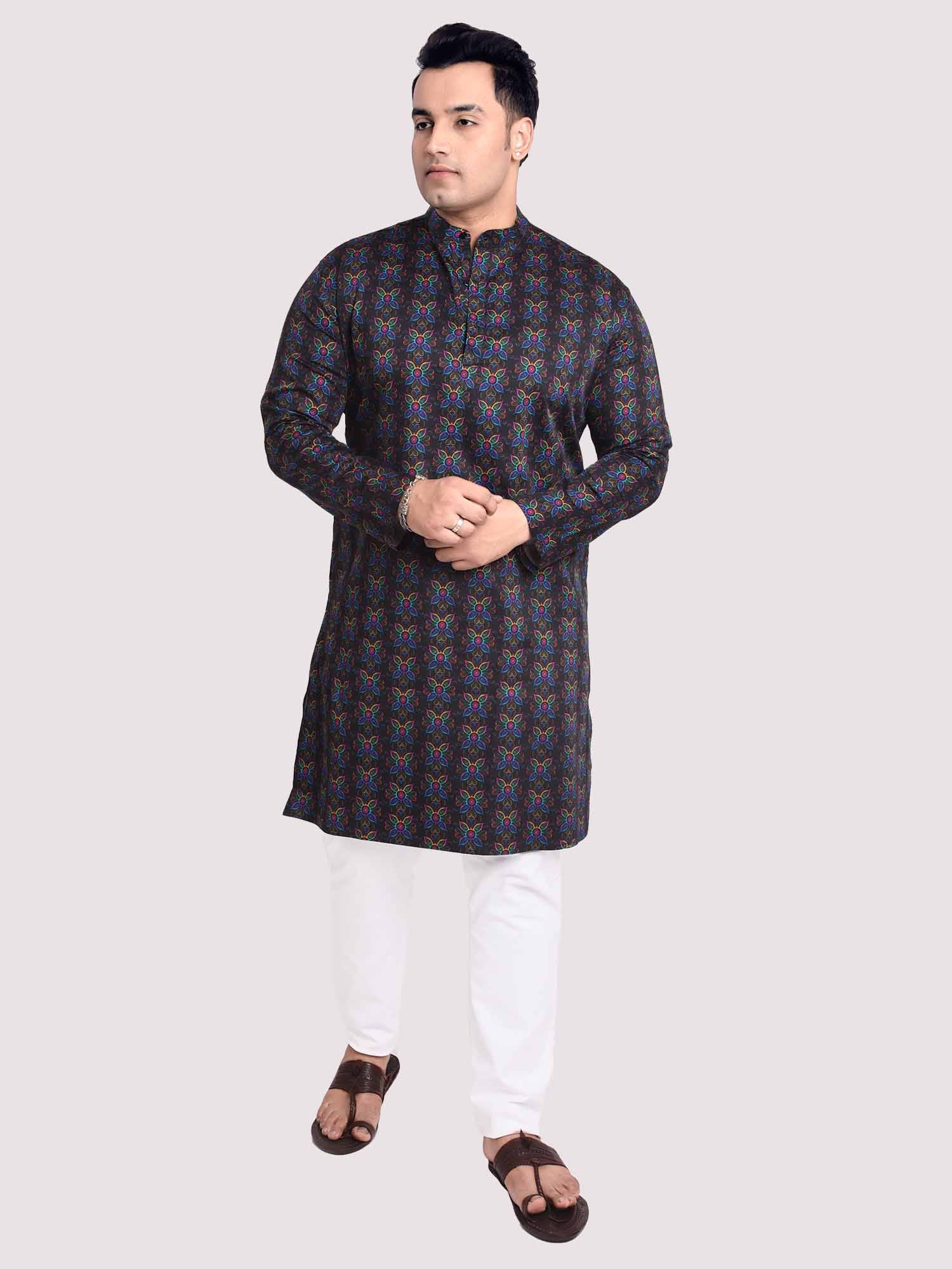 Mystical Vertices Digital Printed Kurta Men's Plus Size - Guniaa Fashions