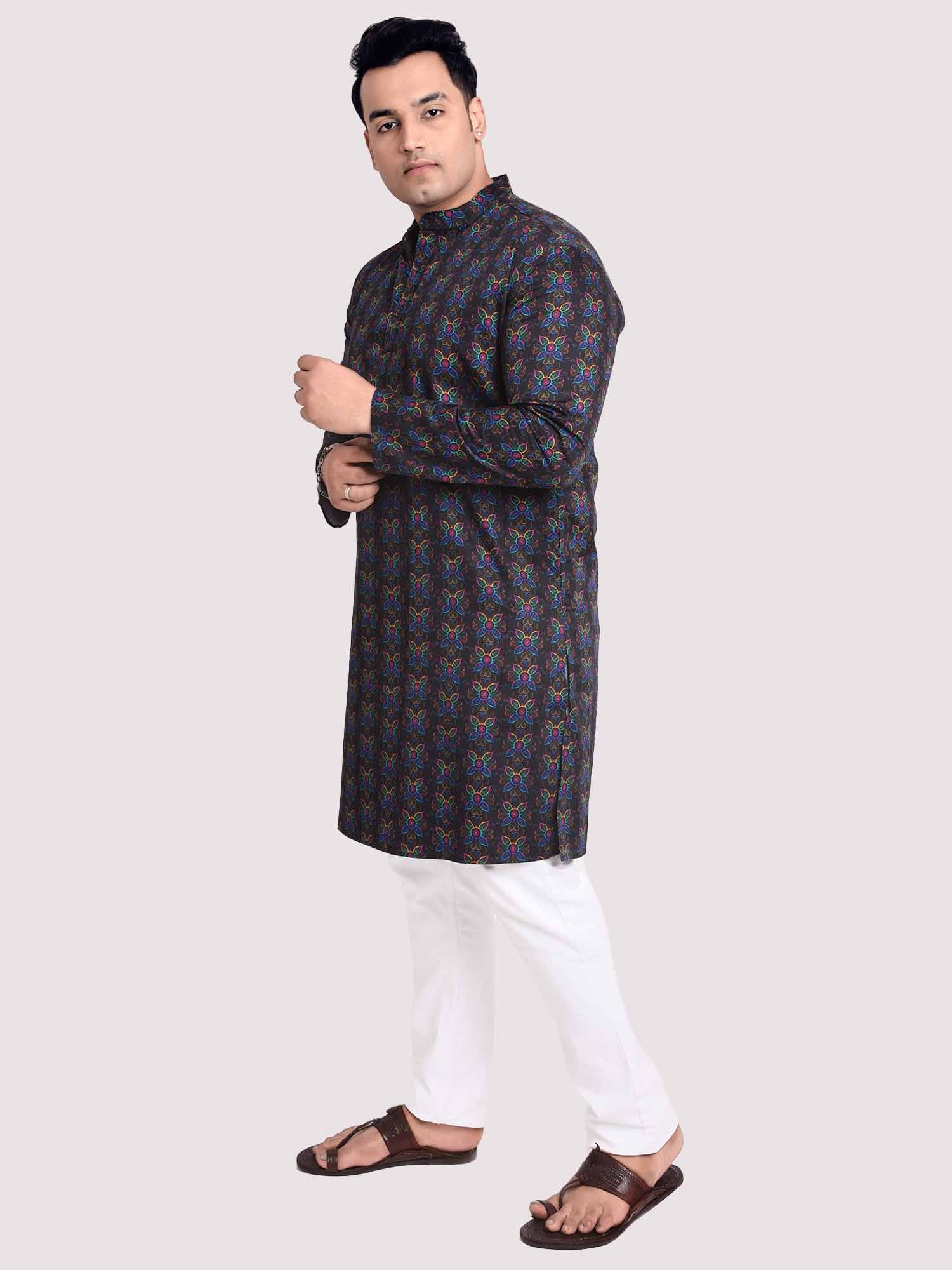 Mystical Vertices Digital Printed Kurta Men's Plus Size - Guniaa Fashions