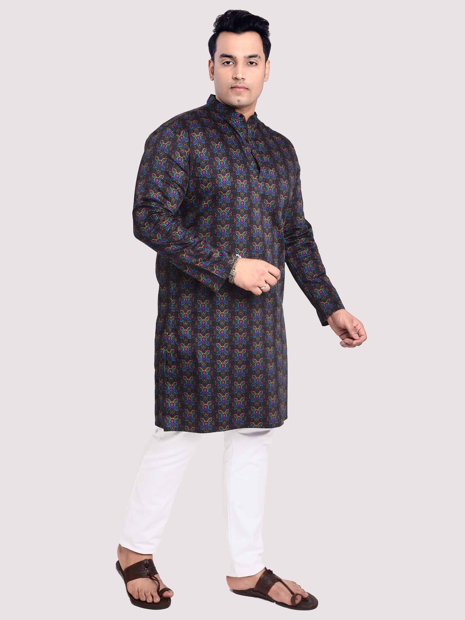 Mystical Vertices Digital Printed Kurta Men's Plus Size - Guniaa Fashions