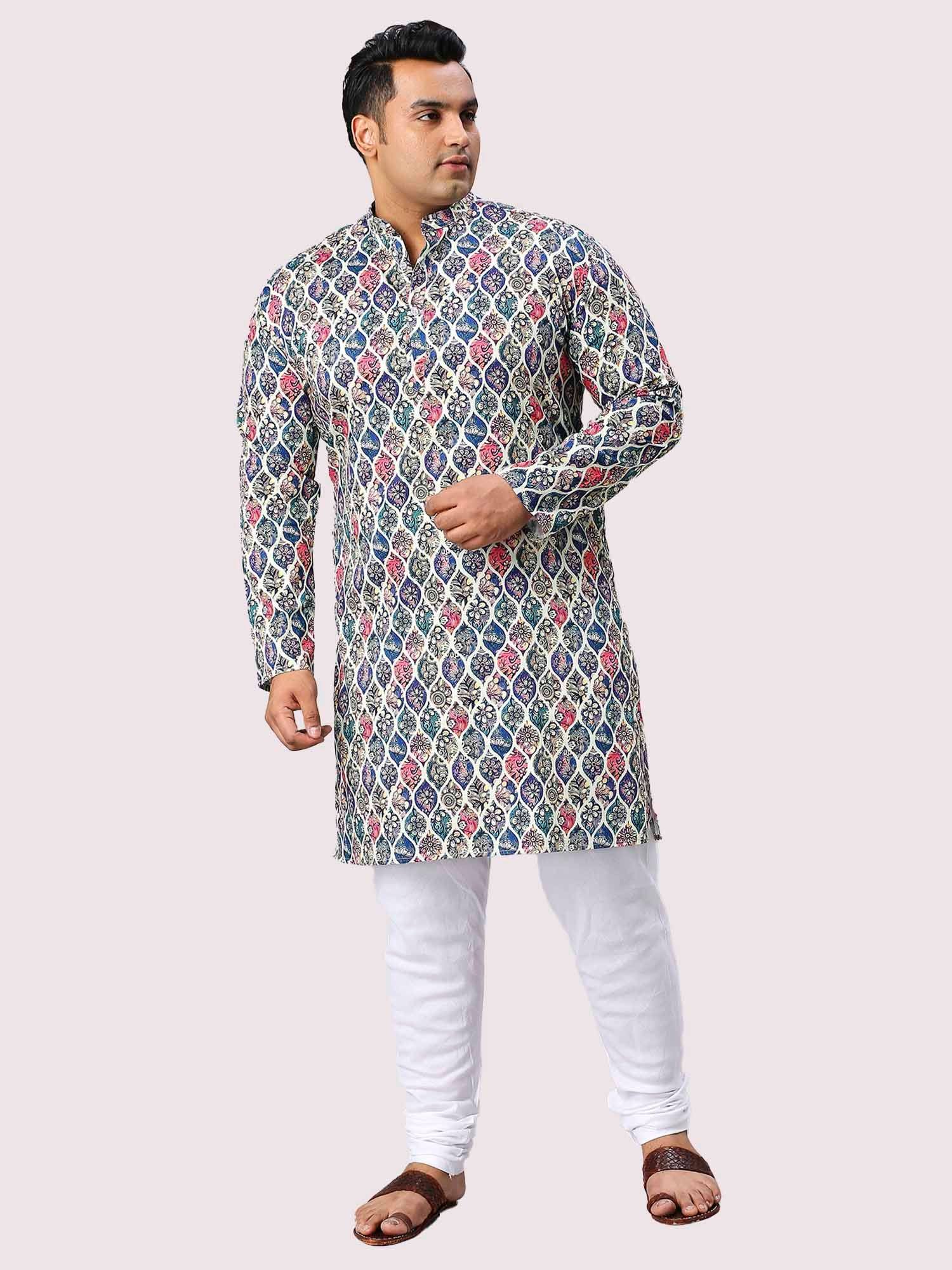 Nature's Charm Digital Printed Men's Plus Size Kurta - Guniaa Fashions