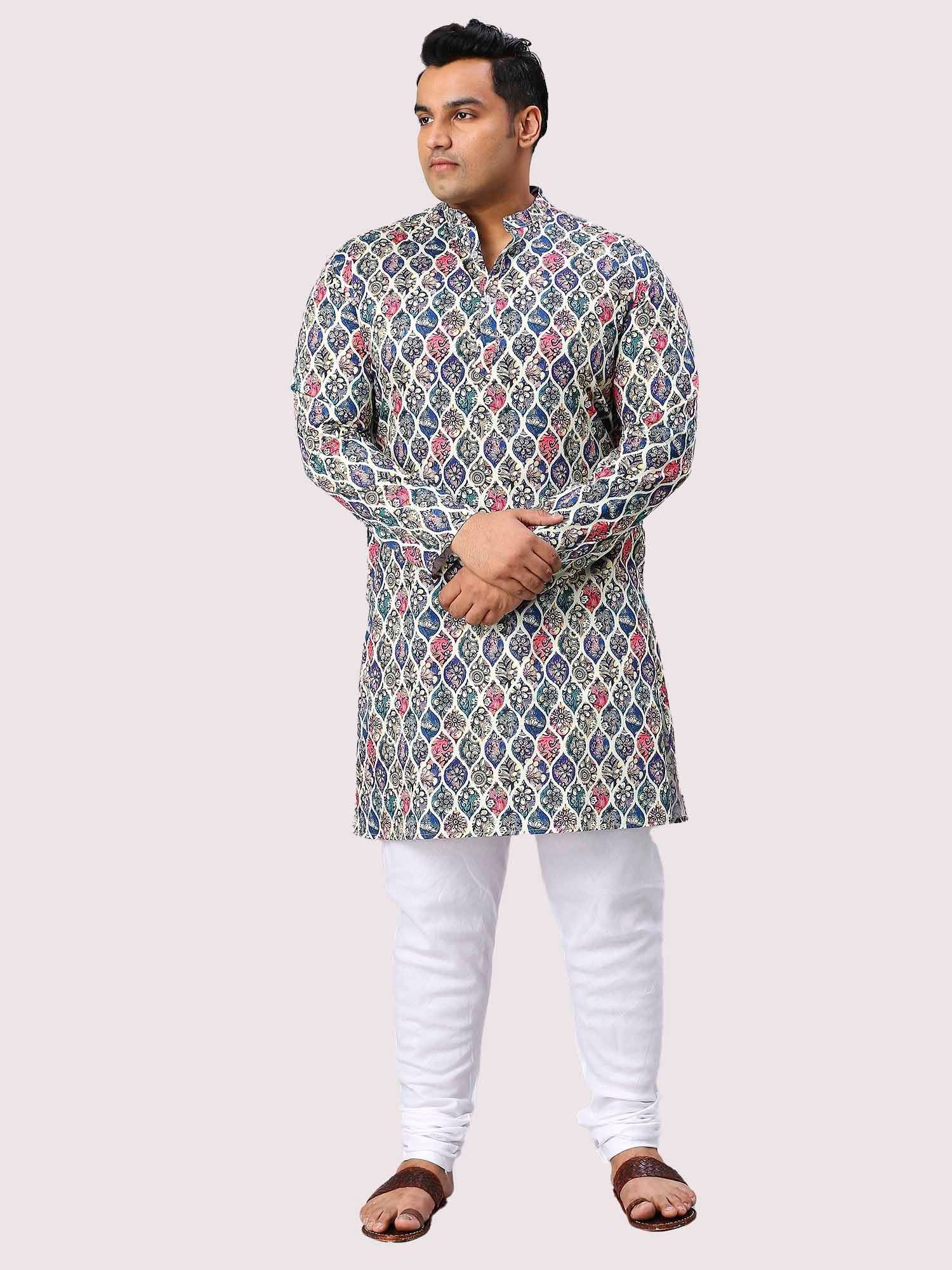 Nature's Charm Digital Printed Men's Plus Size Kurta - Guniaa Fashions