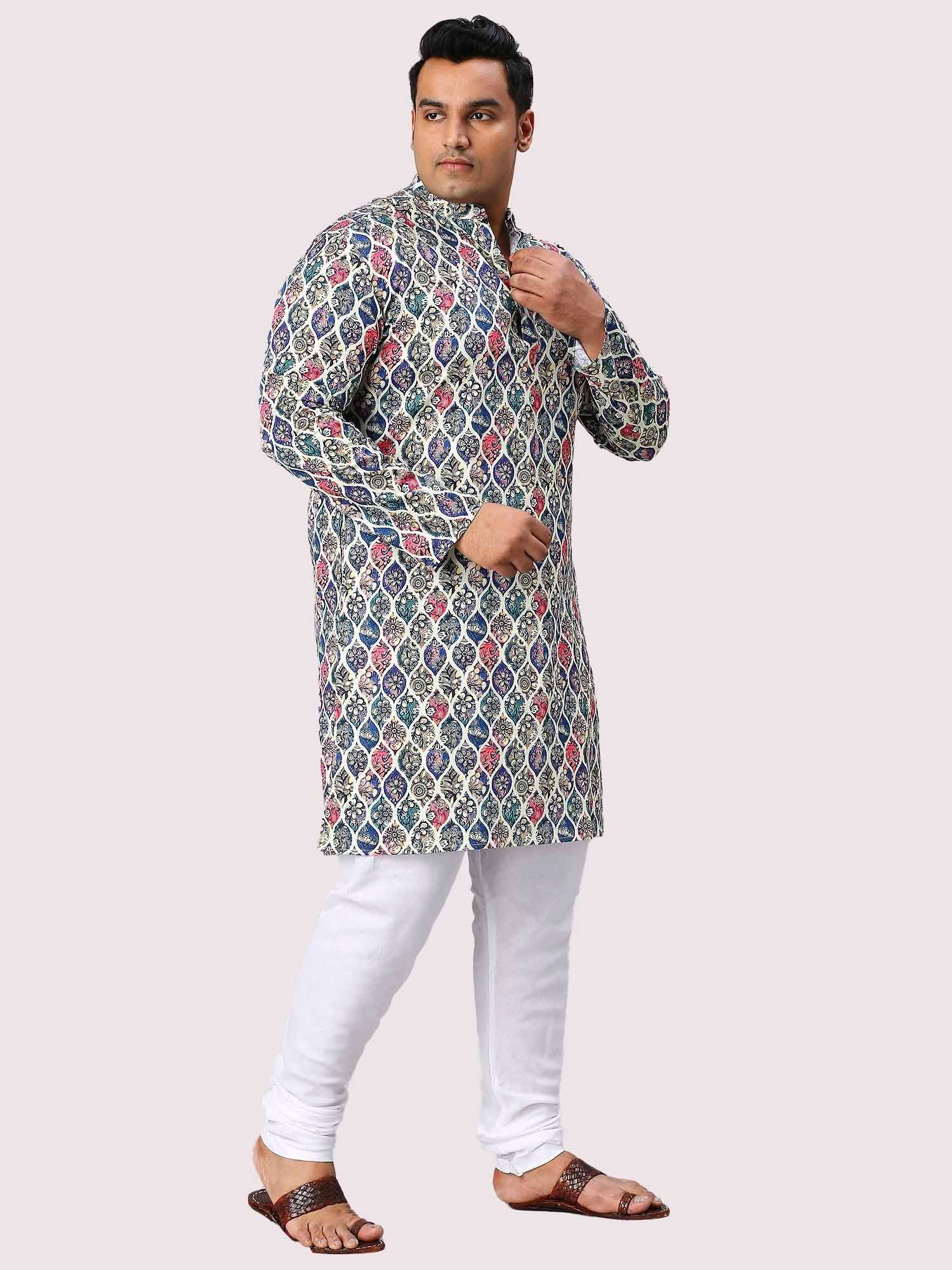 Nature's Charm Digital Printed Men's Plus Size Kurta - Guniaa Fashions