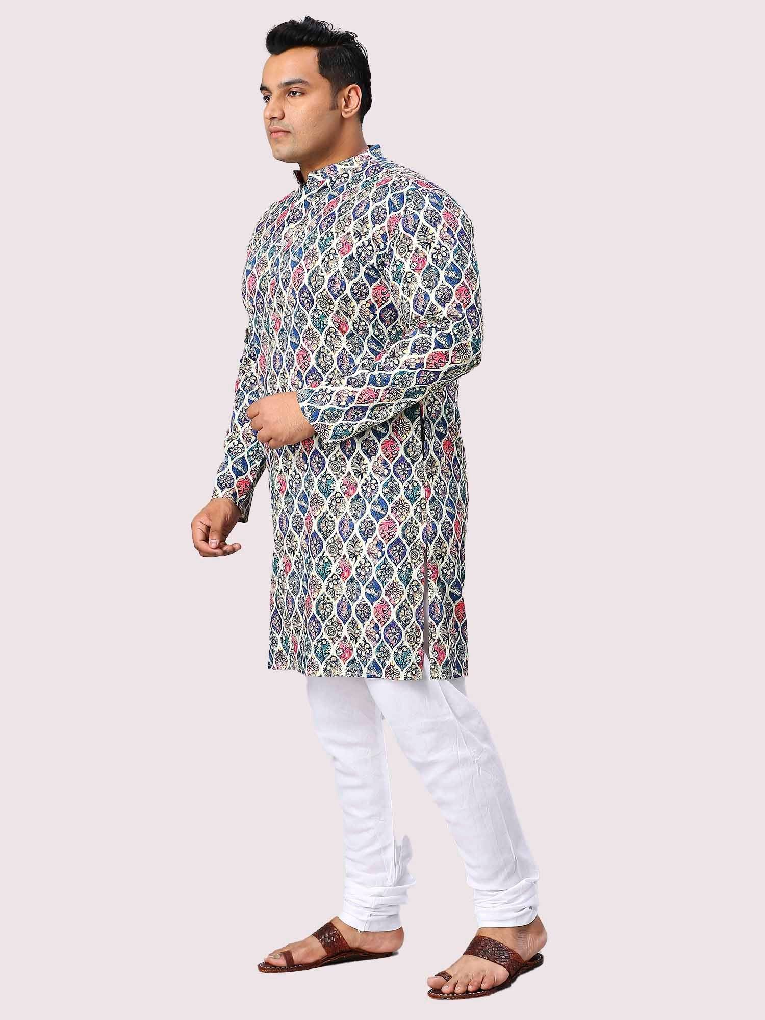 Nature's Charm Digital Printed Men's Plus Size Kurta - Guniaa Fashions