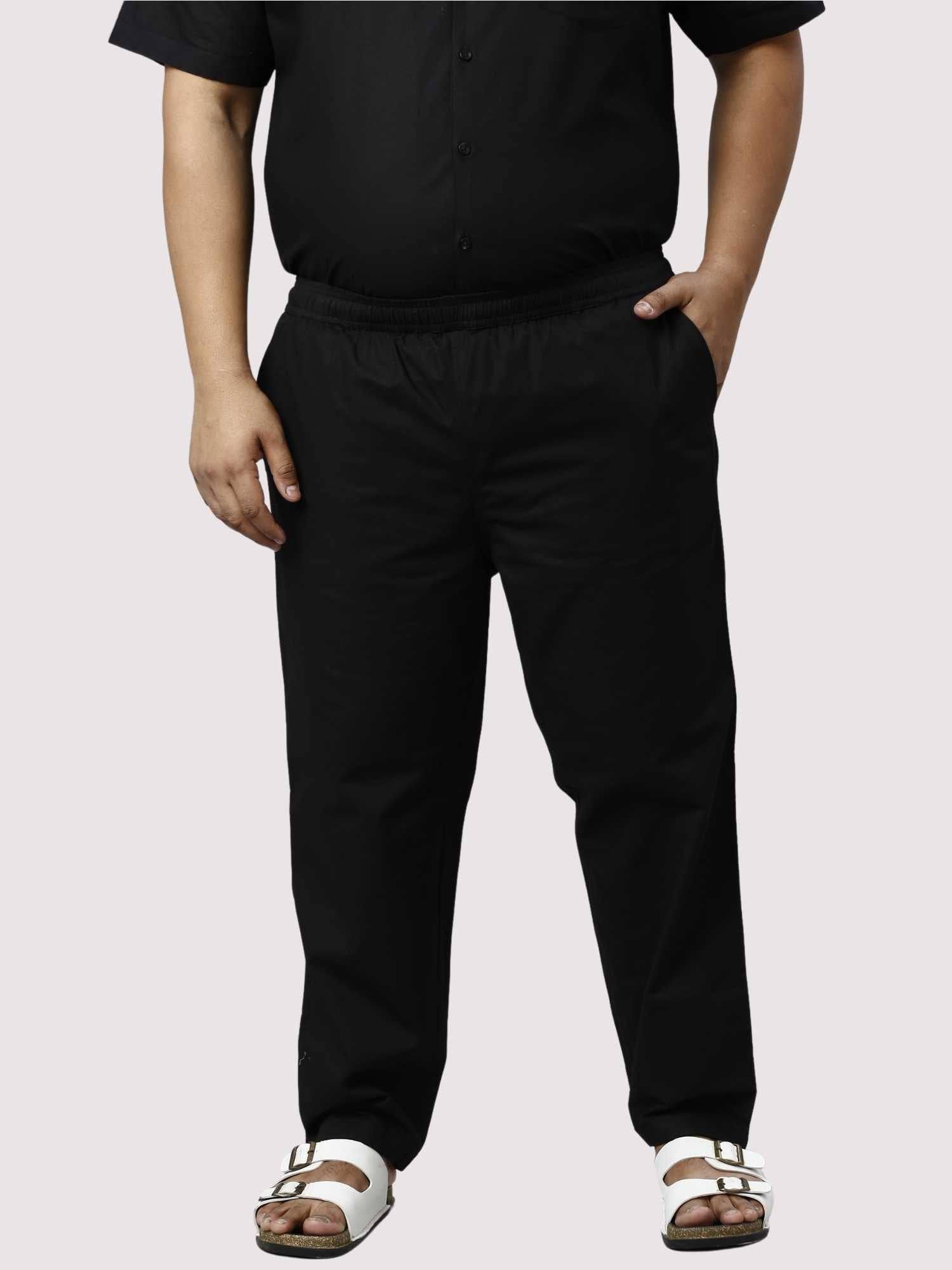 Nero Solid Black Full Co-ords Set Men's Plus Size - Guniaa Fashions