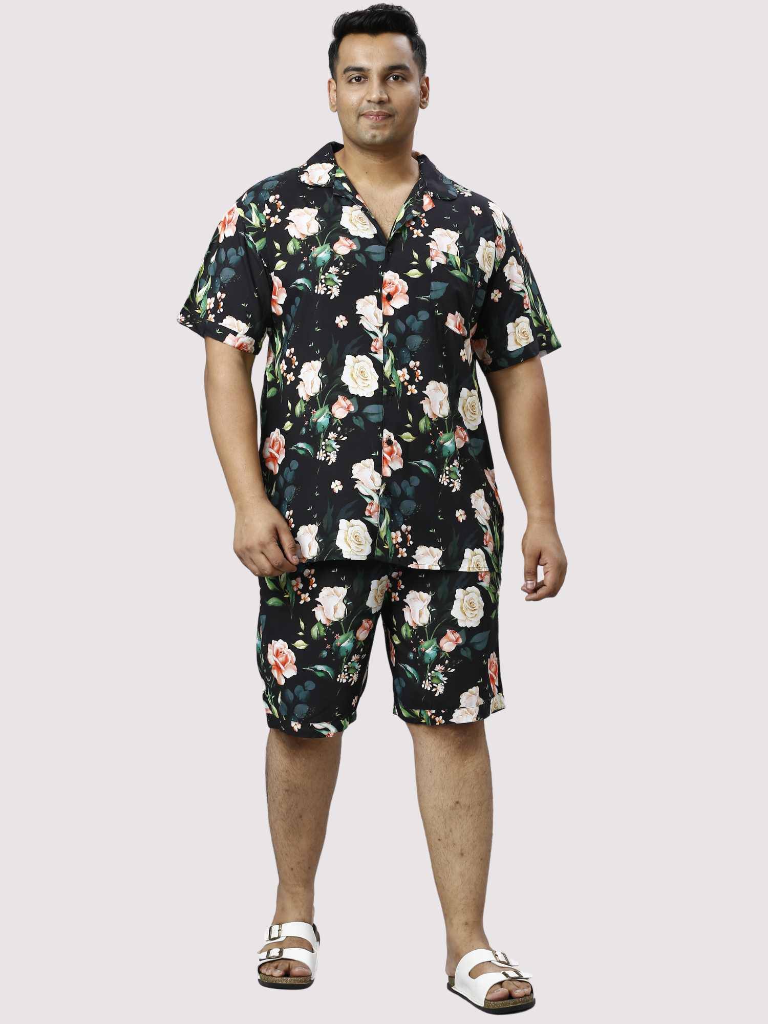 Night Blossoms Digital Printed Full Co-ords Set Men'sPlus Size - Guniaa Fashions