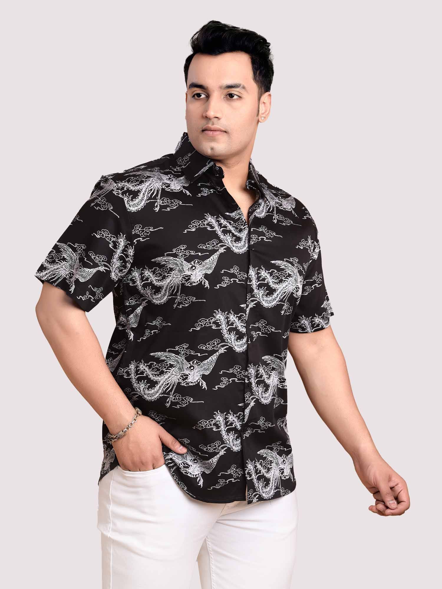 Oasis Of Imagination Black Digital Printed Shirt Men's Plus Size - Guniaa Fashions