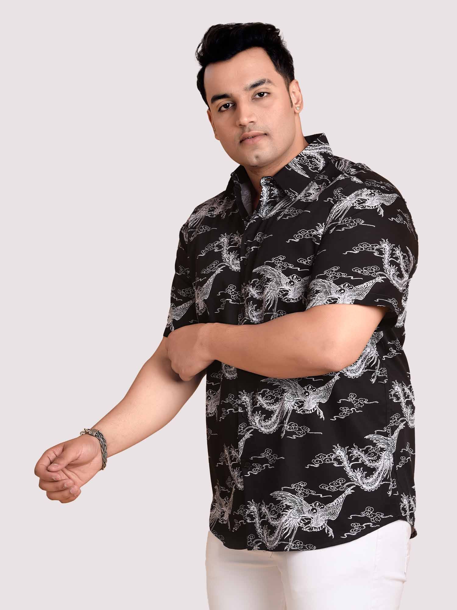 Oasis Of Imagination Black Digital Printed Shirt Men's Plus Size - Guniaa Fashions