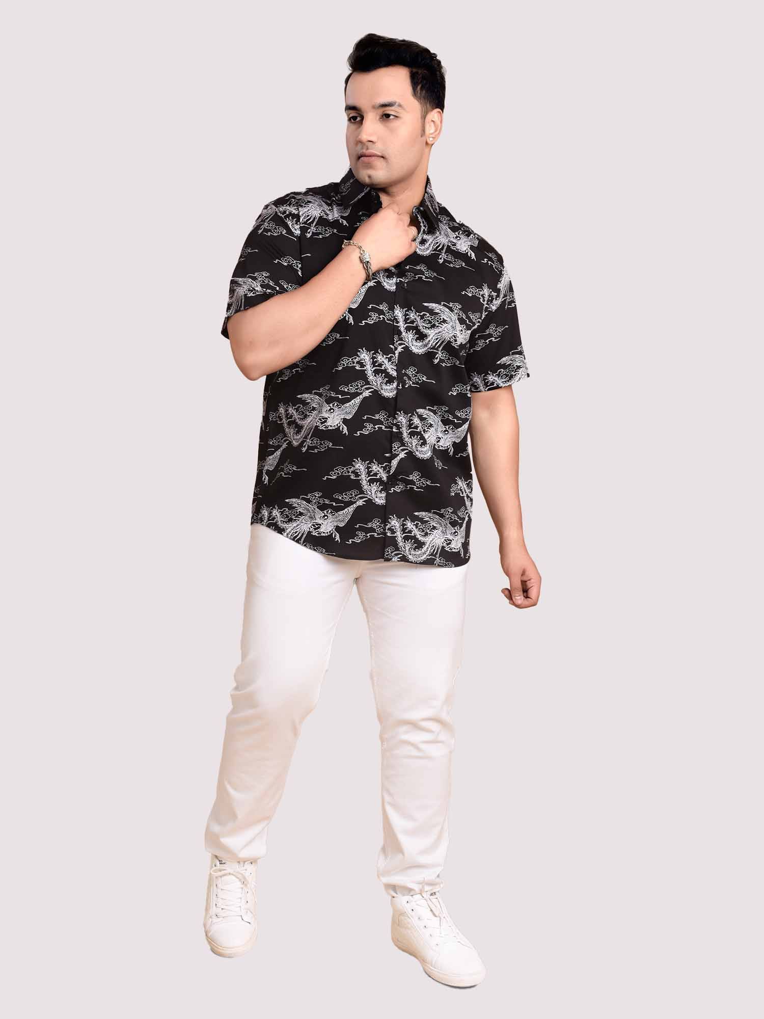 Oasis Of Imagination Black Digital Printed Shirt Men's Plus Size - Guniaa Fashions