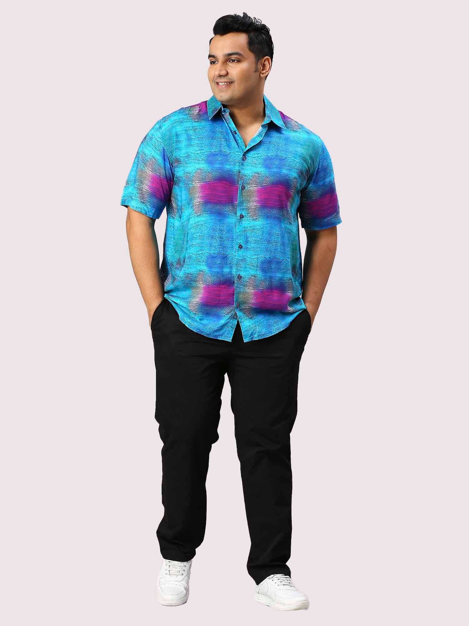 Oceanic Digital Printed Half Sleeve Men's Plus Size Shirt - Guniaa Fashions