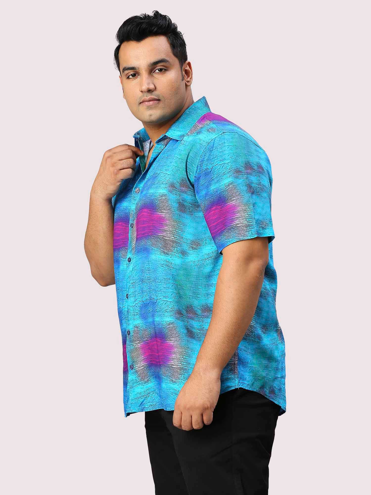 Oceanic Digital Printed Half Sleeve Men's Plus Size Shirt - Guniaa Fashions