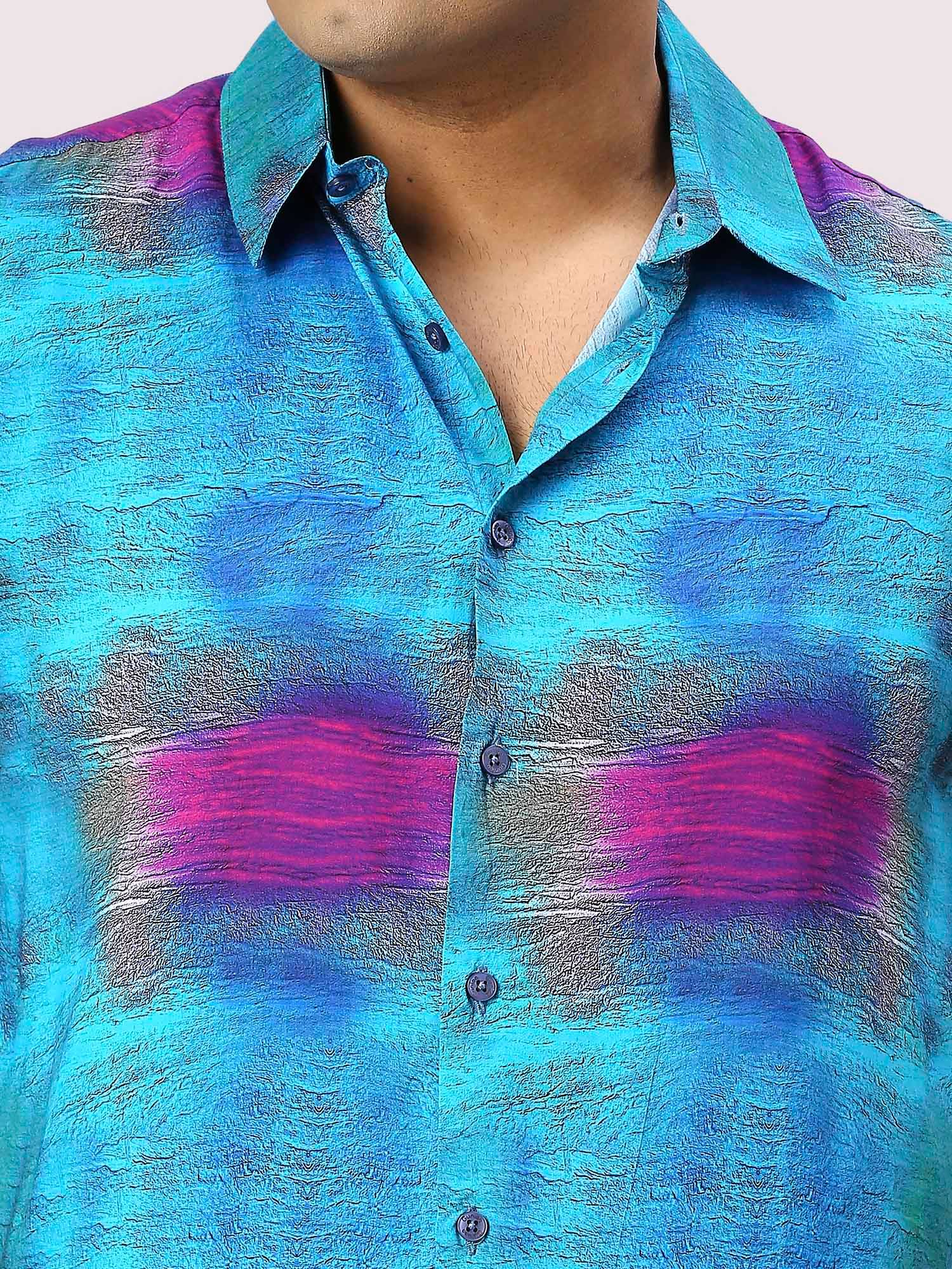 Oceanic Digital Printed Half Sleeve Men's Plus Size Shirt - Guniaa Fashions