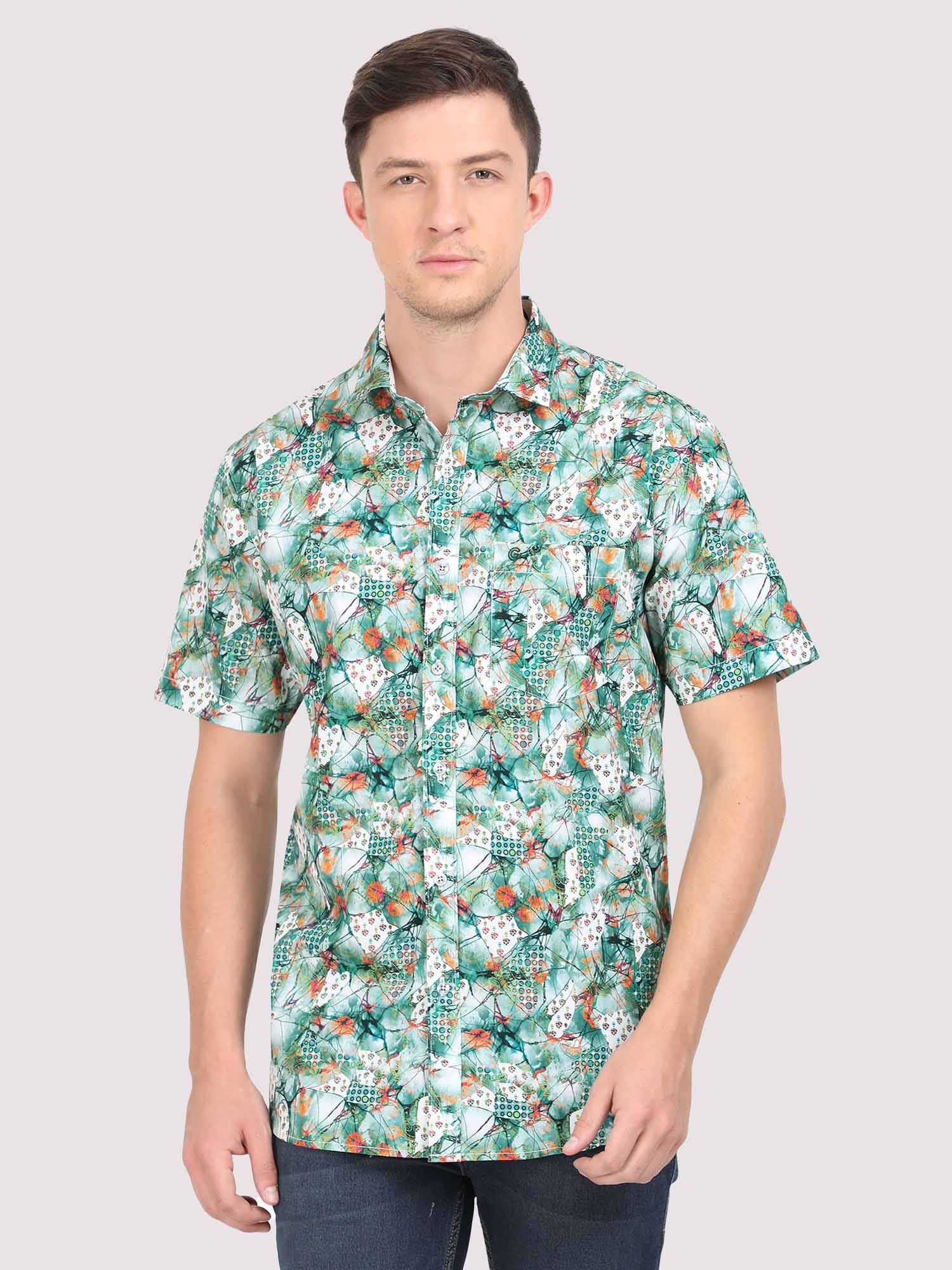 Oscar Men's Printed Casual Half Shirt - Guniaa Fashions