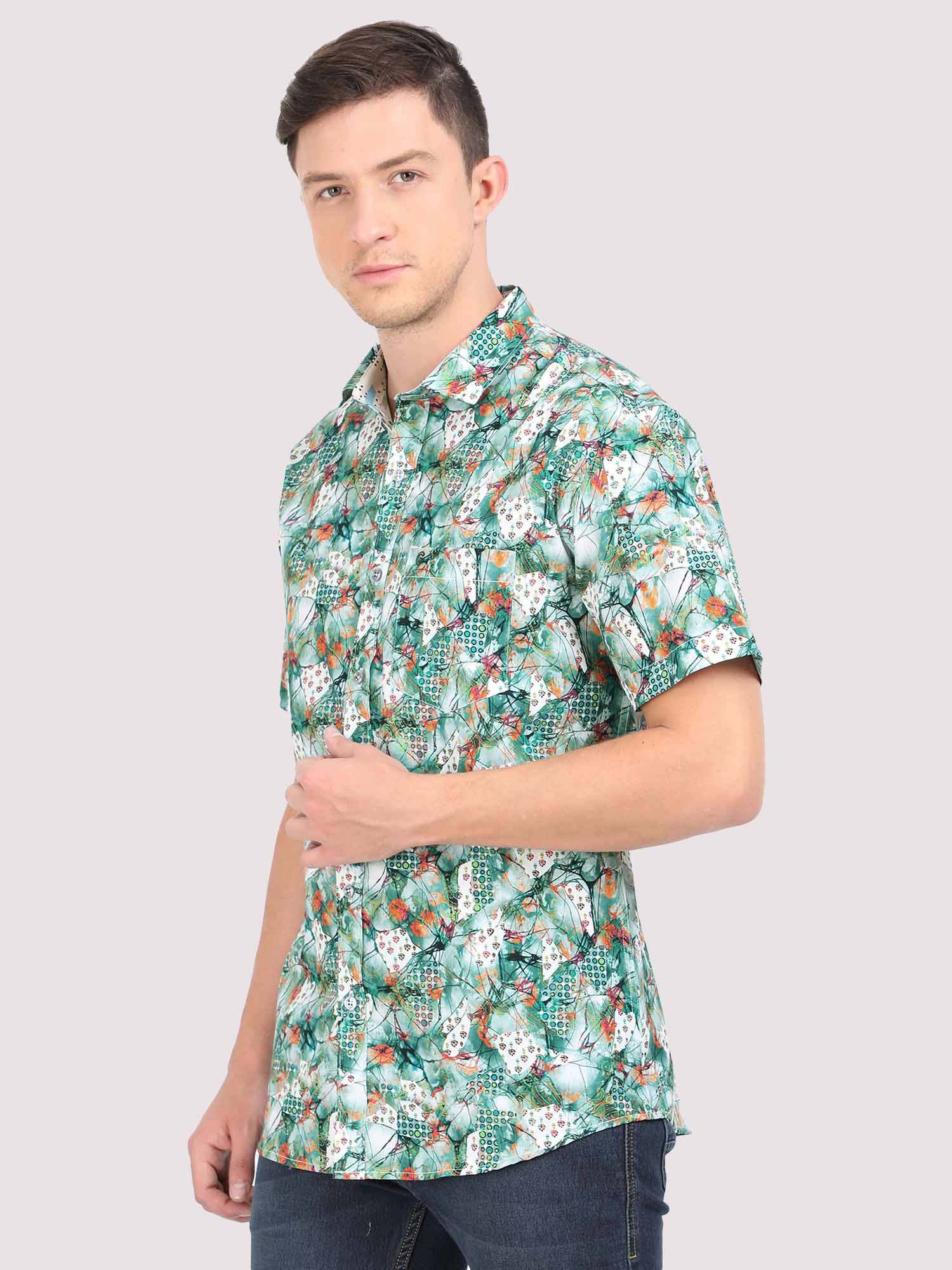 Oscar Men's Printed Casual Half Shirt - Guniaa Fashions