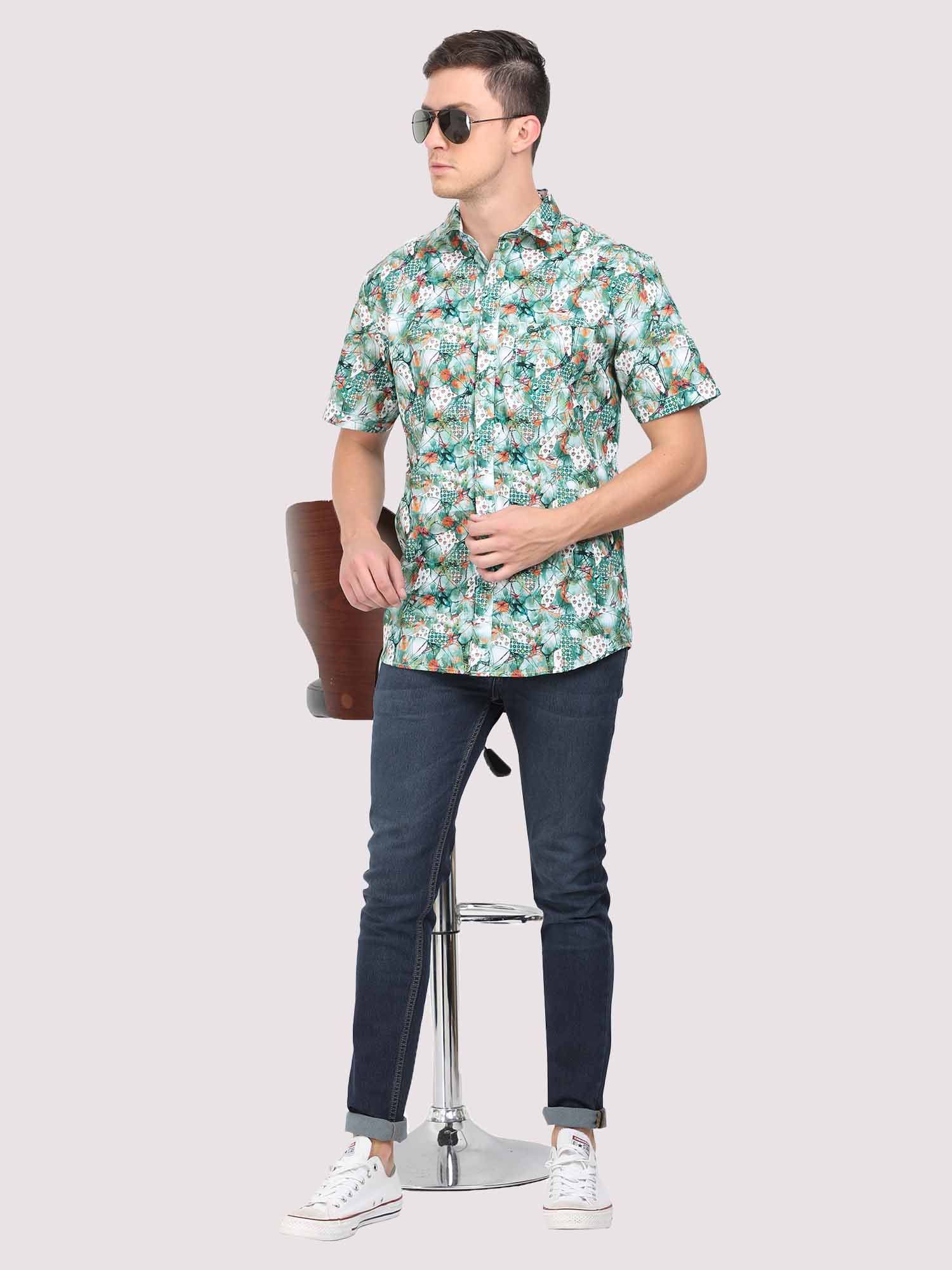 Oscar Men's Printed Casual Half Shirt - Guniaa Fashions