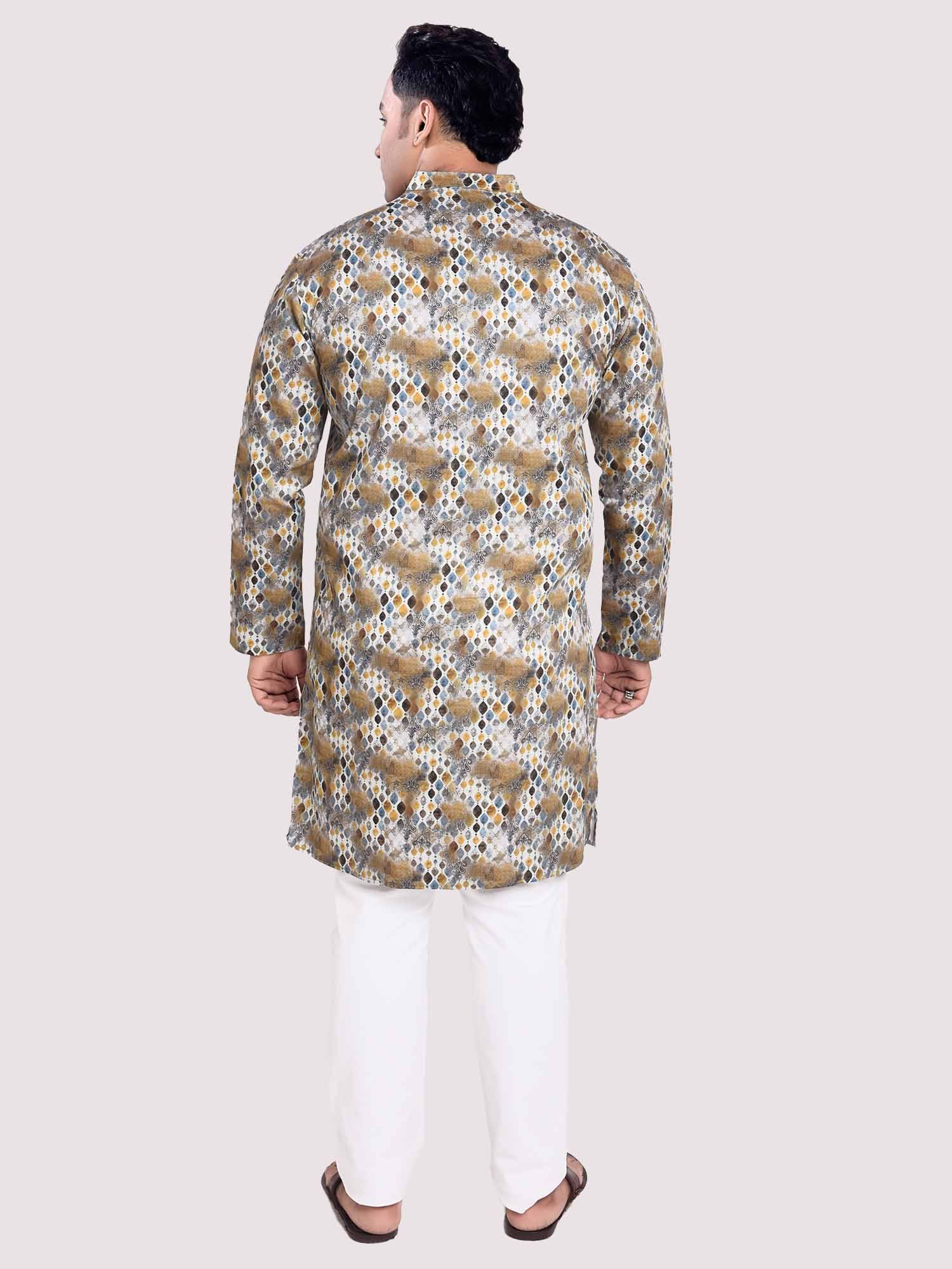 Pastel Dreams Digital Printed Kurta Men's Plus Size - Guniaa Fashions