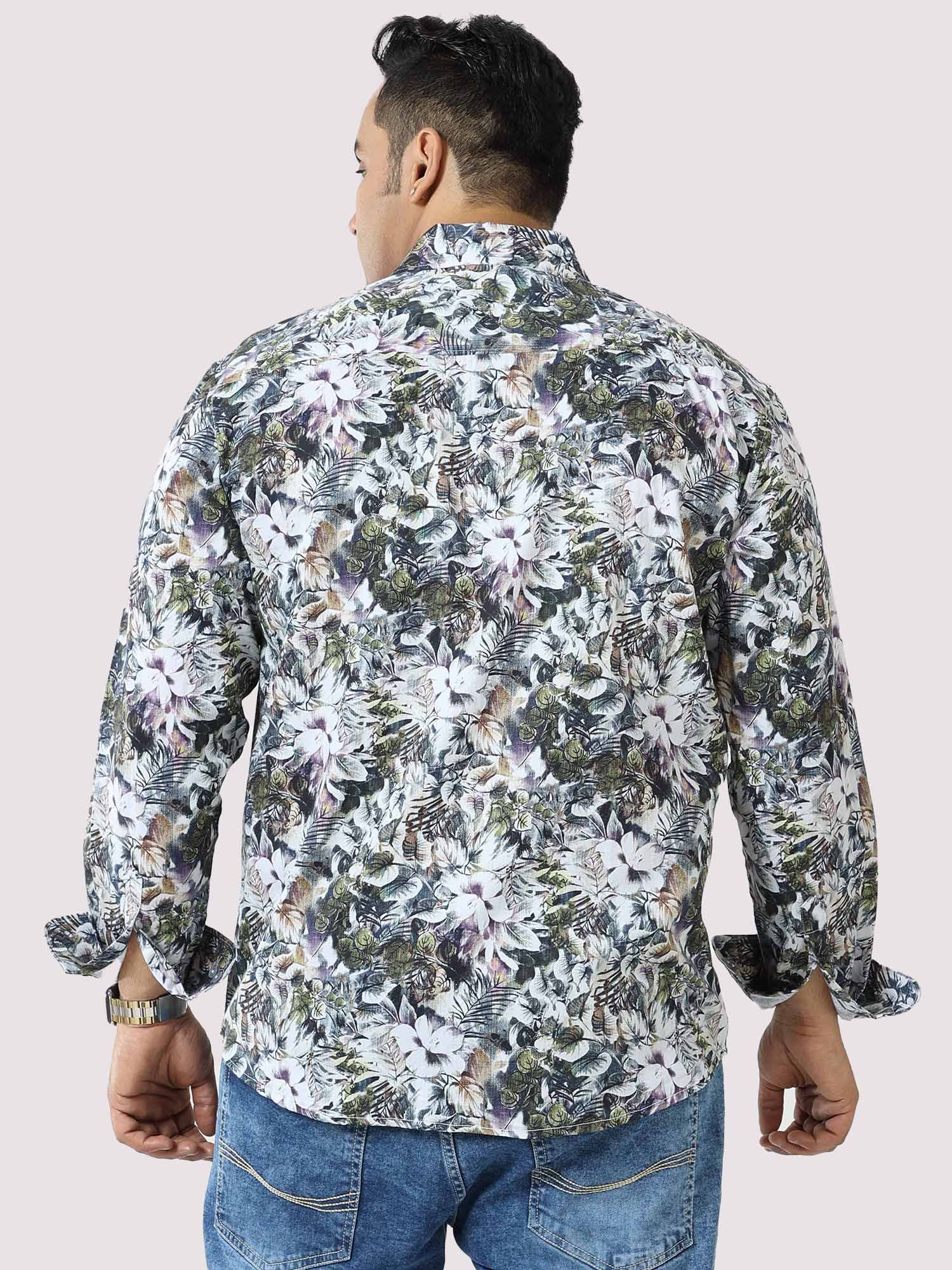 Pastel Floral Digital Printed Full Sleeve Men's Plus Size - Guniaa Fashions