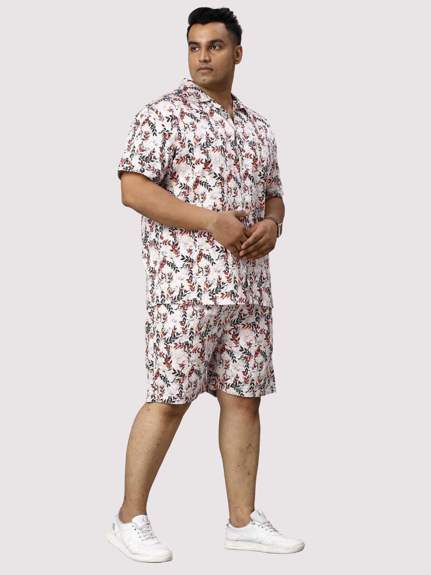 Petal Wand Digital Printed Half Co-Ords Men's Plus Size - Guniaa Fashions