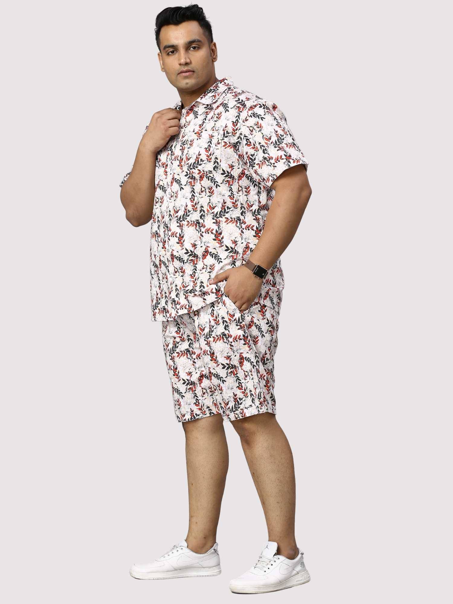 Petal Wand Digital Printed Half Co-Ords Men's Plus Size - Guniaa Fashions