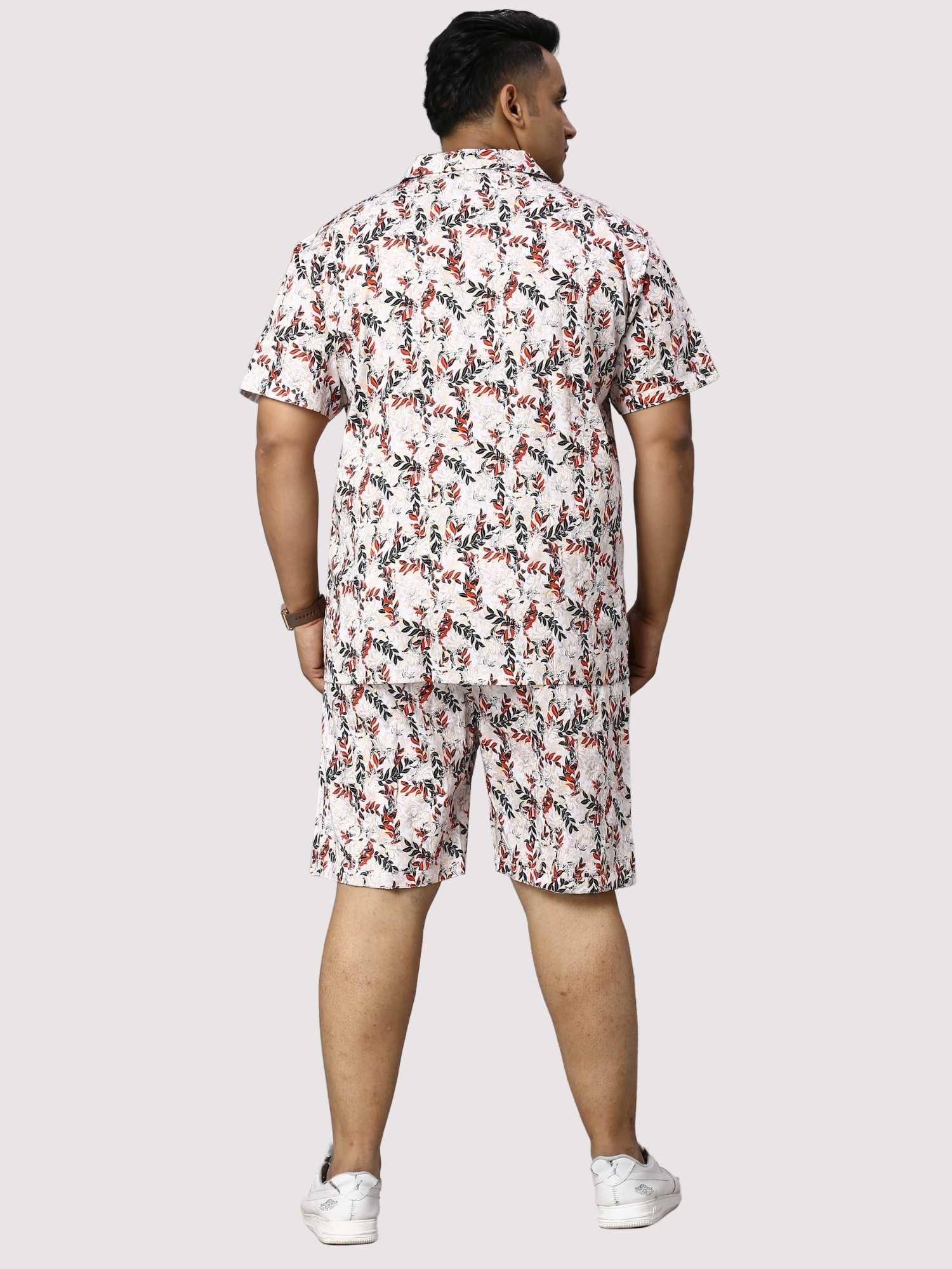 Petal Wand Digital Printed Half Co-Ords Men's Plus Size - Guniaa Fashions