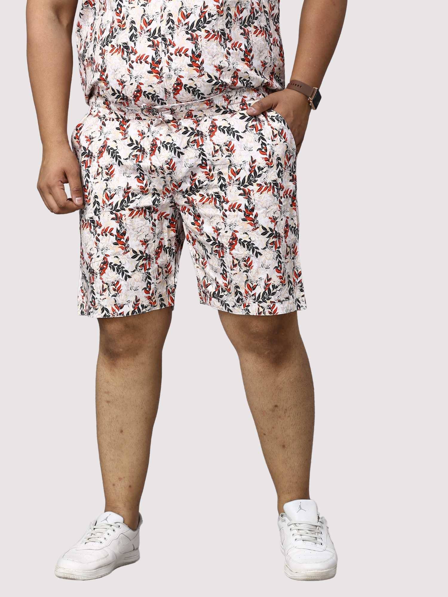 Petal Wand Digital Printed Half Co-Ords Men's Plus Size - Guniaa Fashions