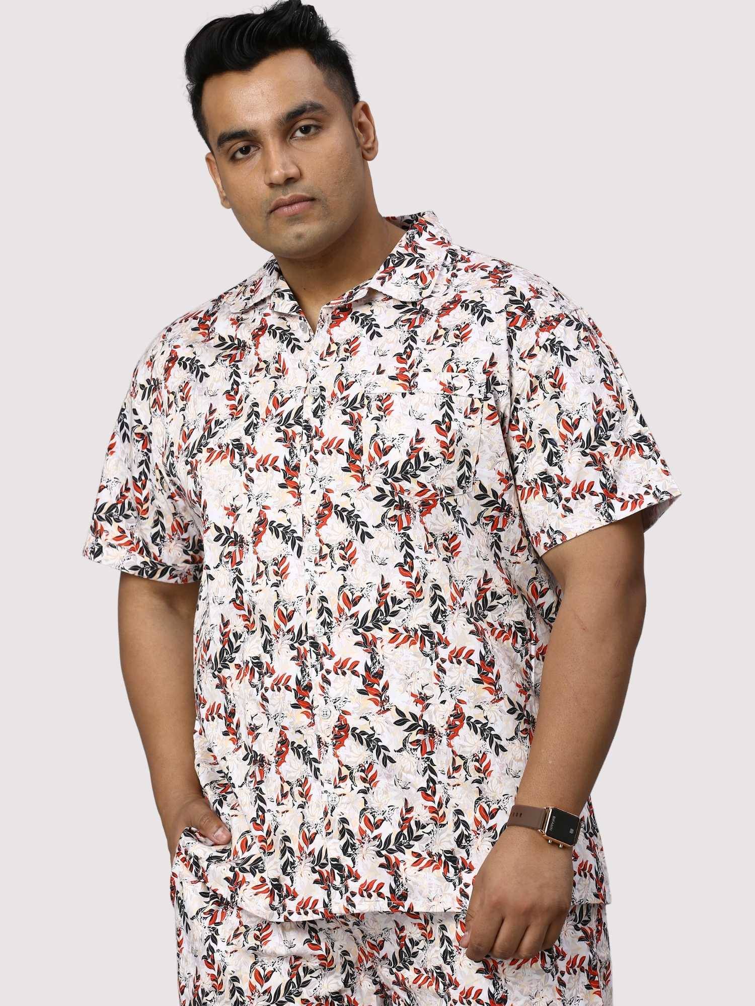 Petal Wand Digital Printed Half Co-Ords Men's Plus Size - Guniaa Fashions