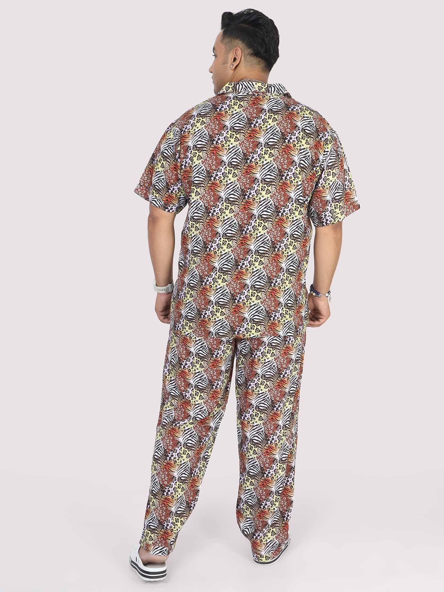 Plus Size Men Magic Leaf Digital Printed Full Co-Ords - Guniaa Fashions