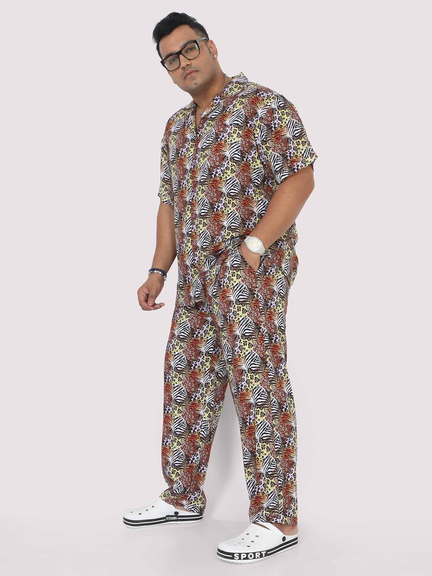 Plus Size Men Magic Leaf Digital Printed Full Co-Ords - Guniaa Fashions