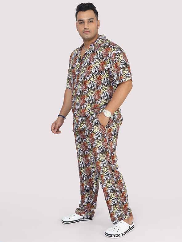 Plus Size Men Magic Leaf Digital Printed Full Co-Ords - Guniaa Fashions