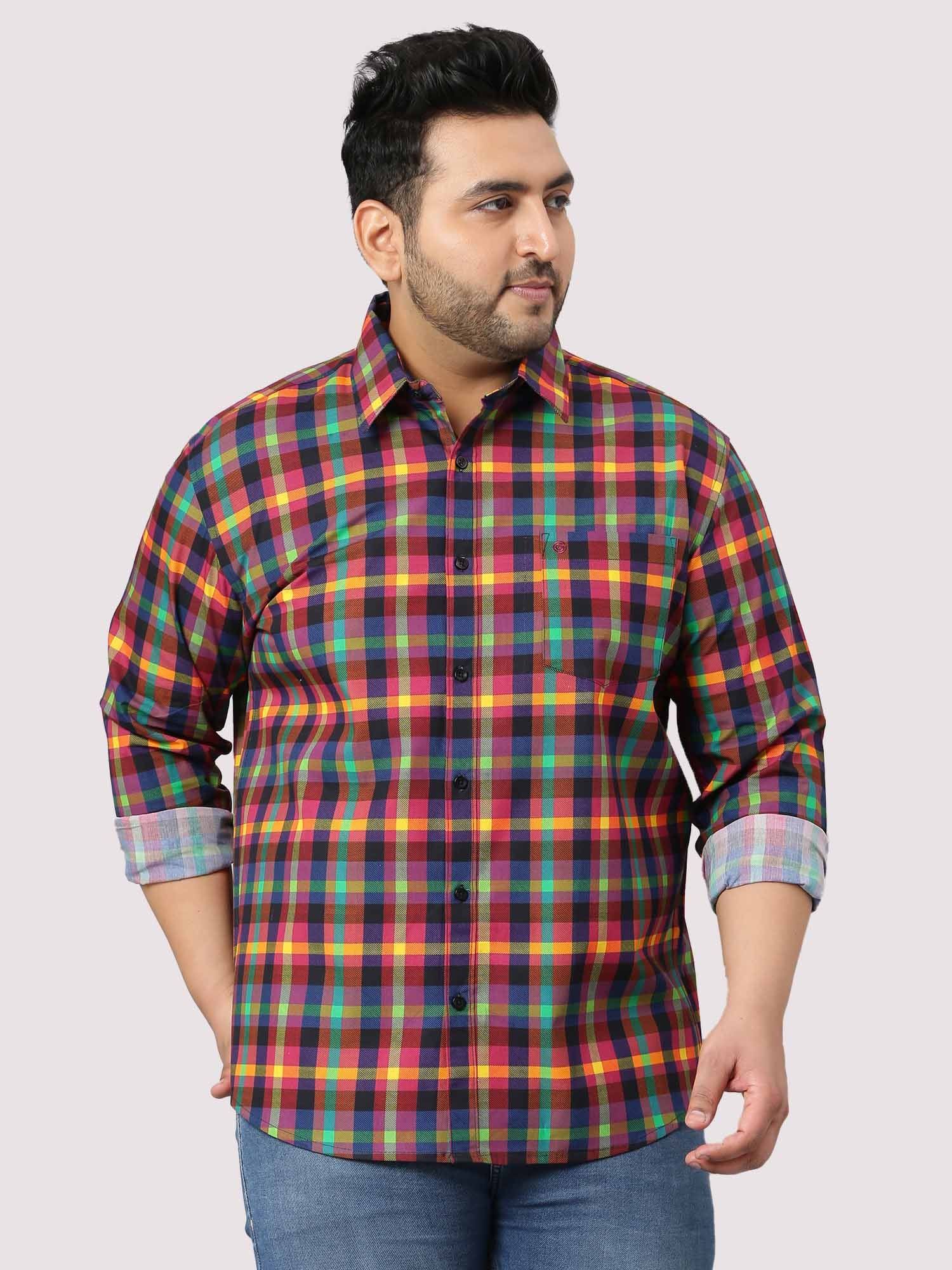 Red & Blue Checks Men's Plus Size - Guniaa Fashions