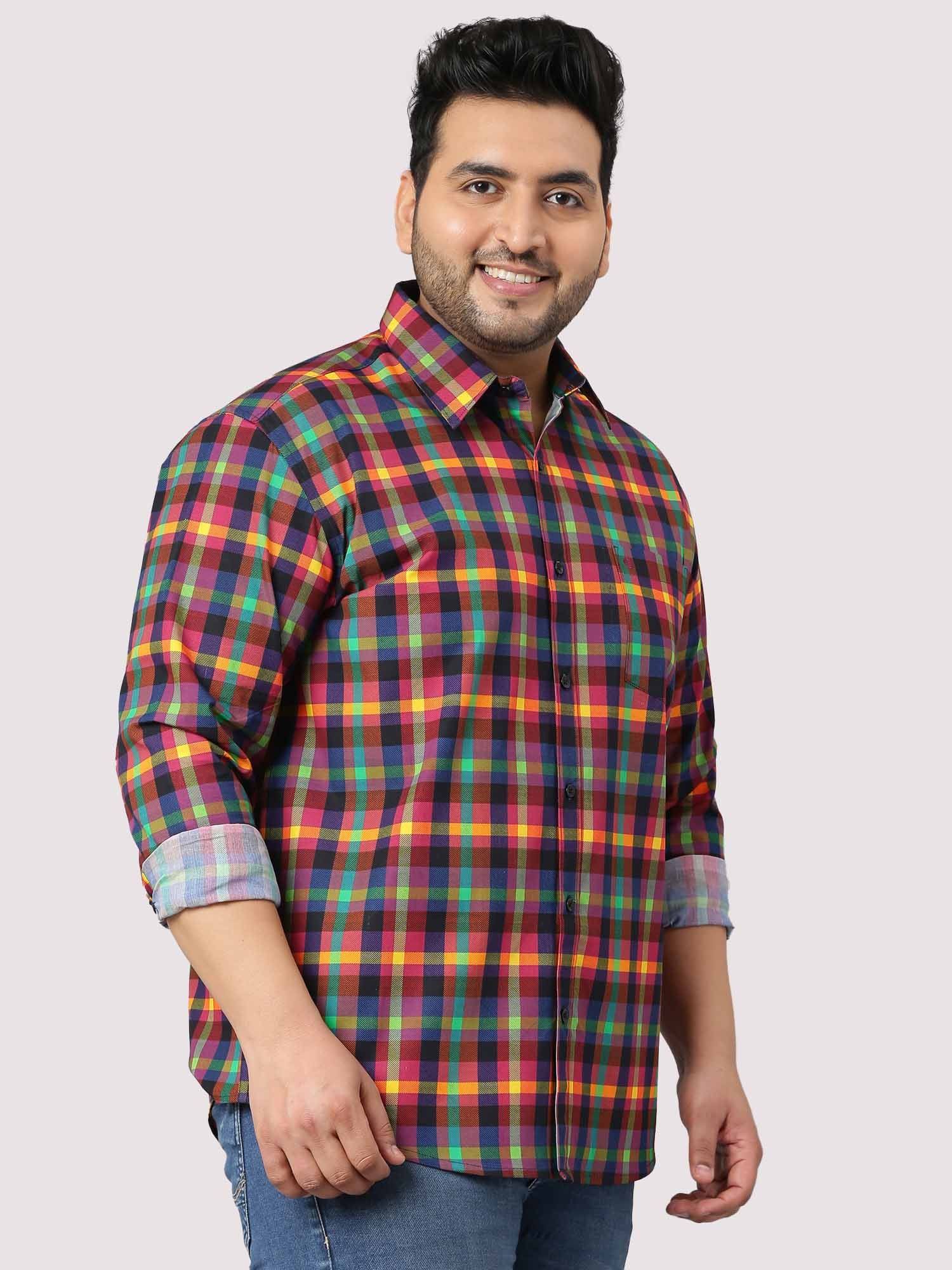 Red & Blue Checks Men's Plus Size - Guniaa Fashions