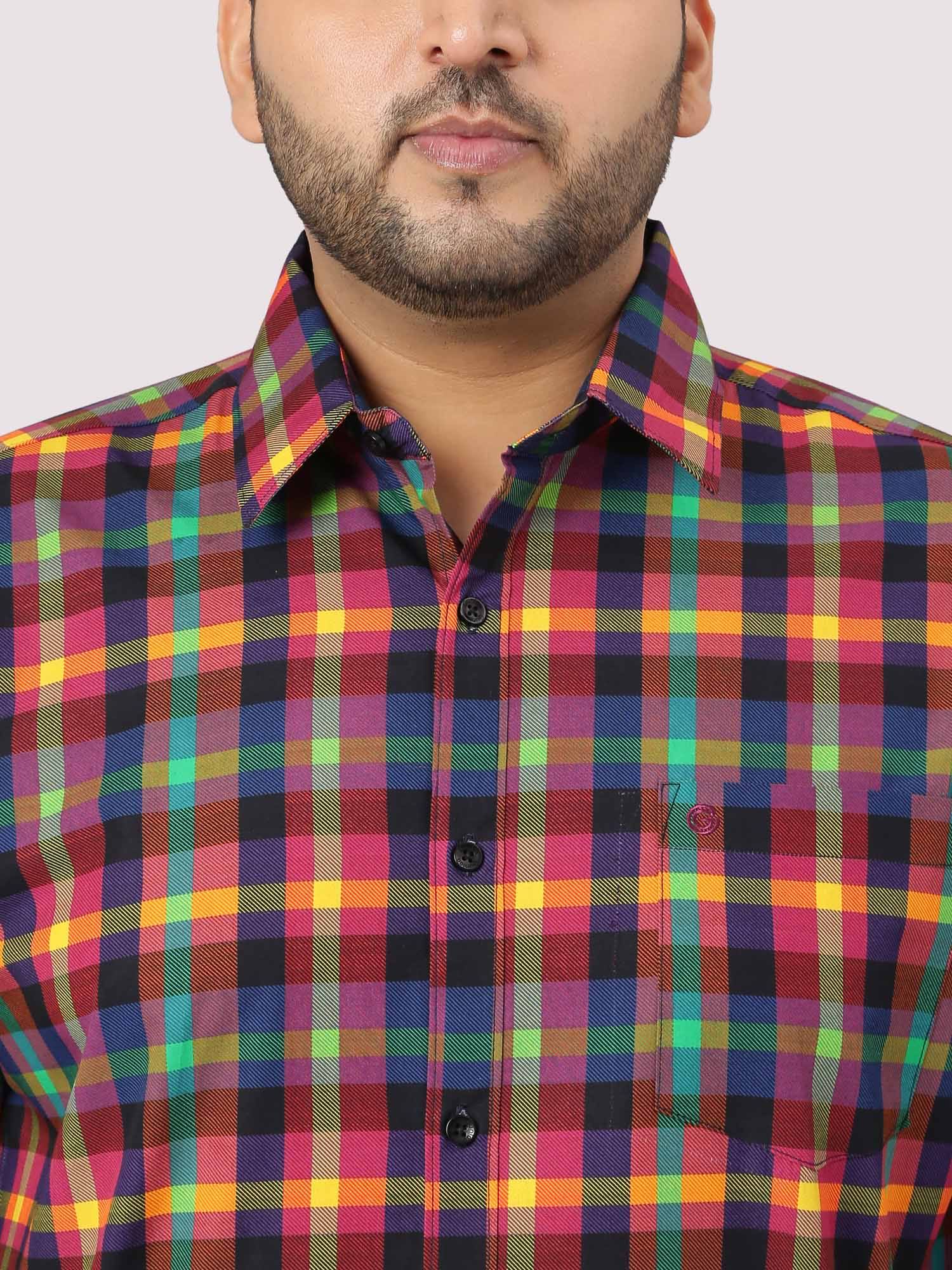 Red & Blue Checks Men's Plus Size - Guniaa Fashions